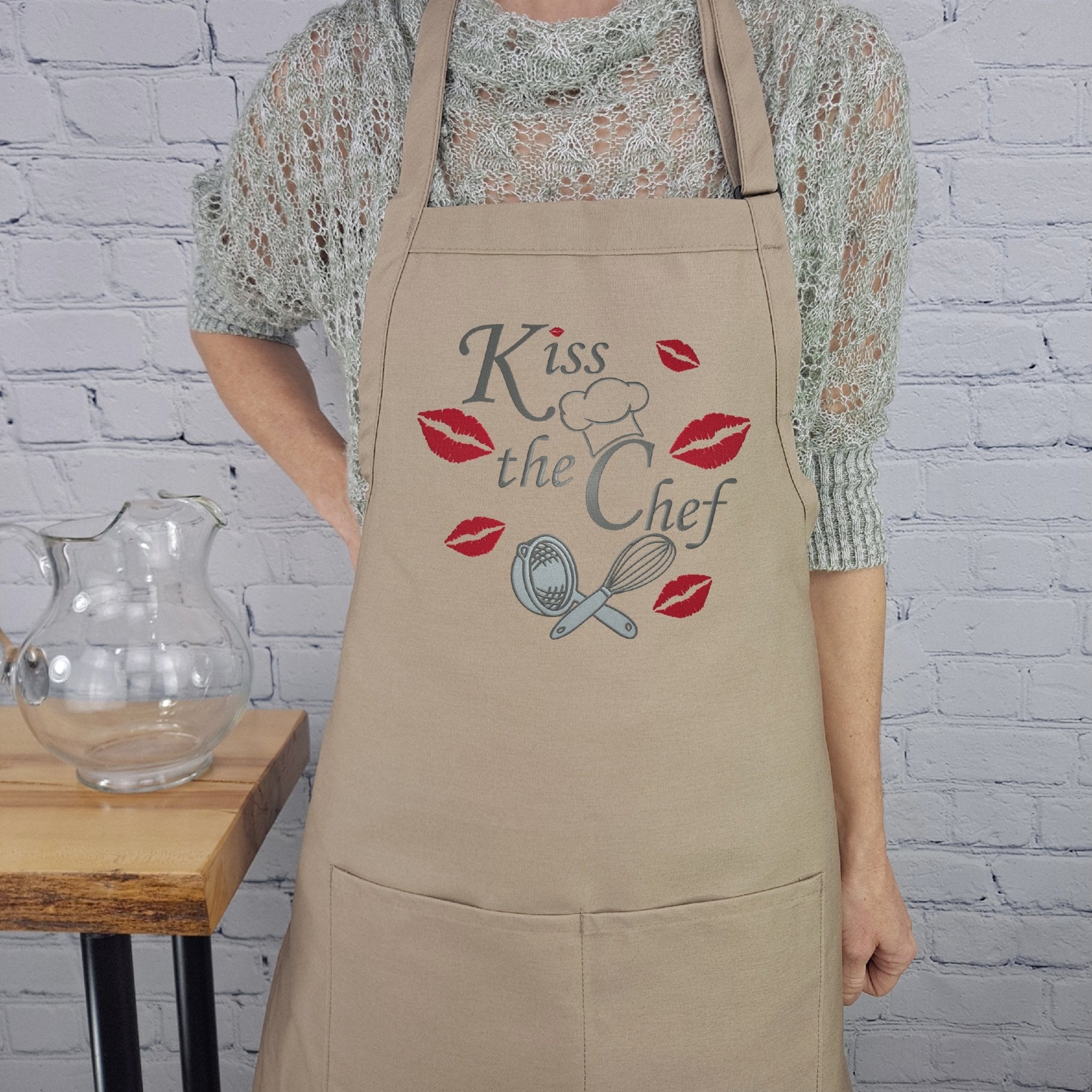 {{product_title}} – {{color}} embroidered kitchen apron