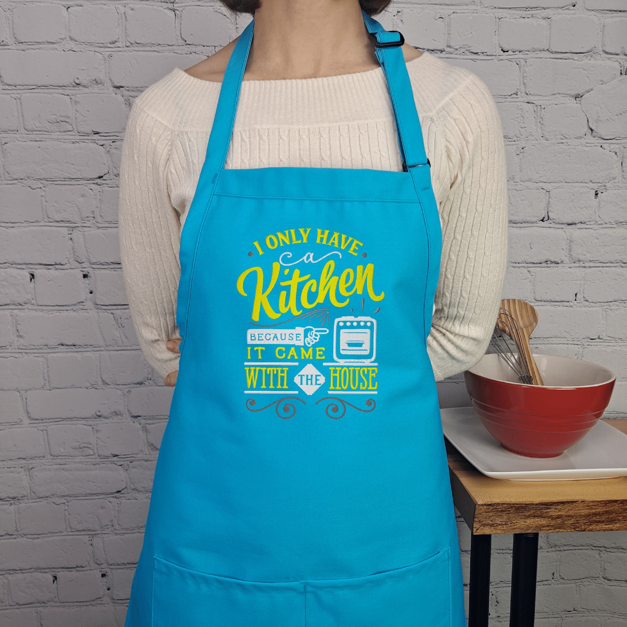 {{product_title}} – {{color}} embroidered kitchen apron