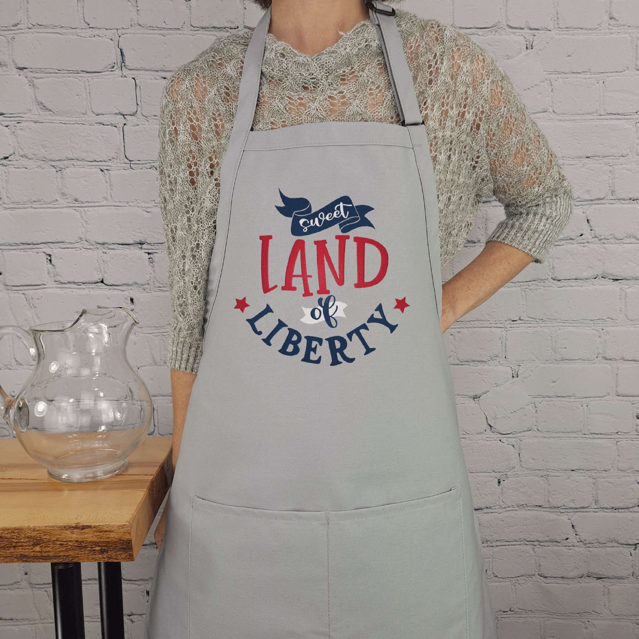 {{product_title}} – {{color}} embroidered kitchen apron