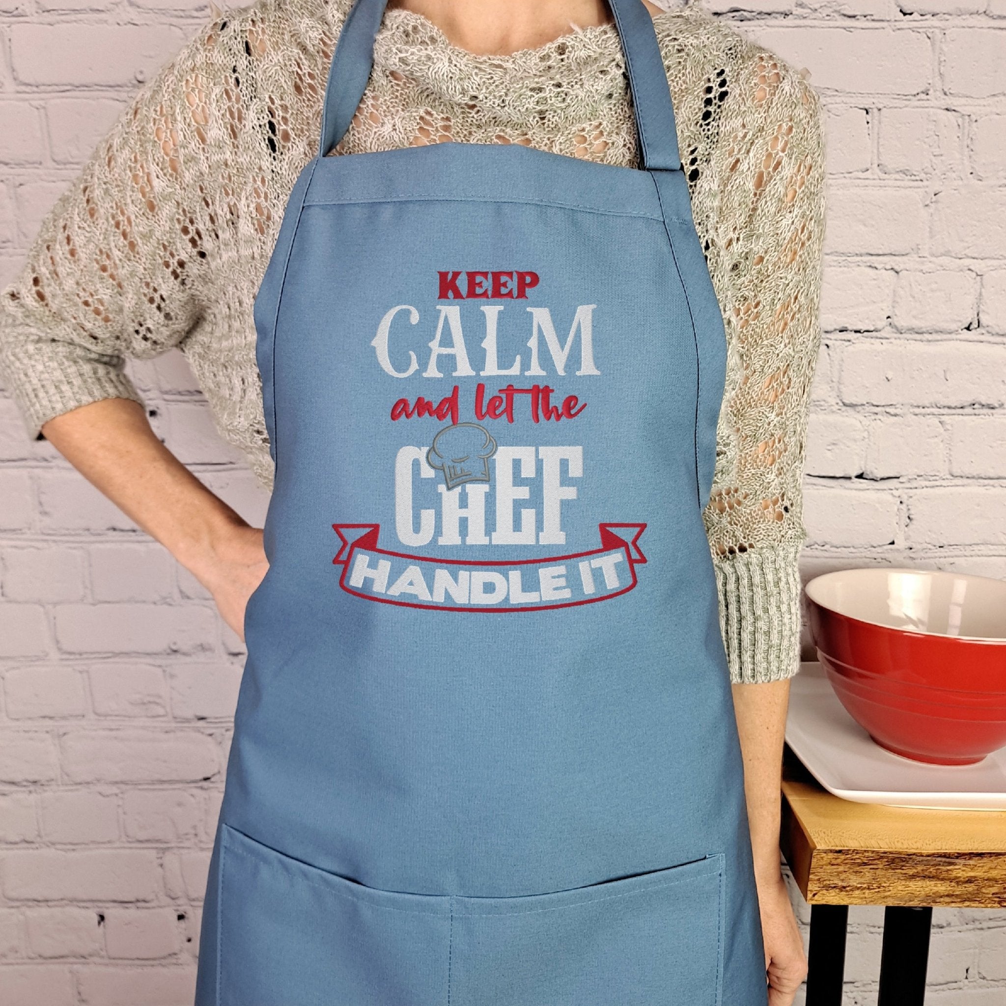 {{product_title}} – {{color}} embroidered kitchen apron