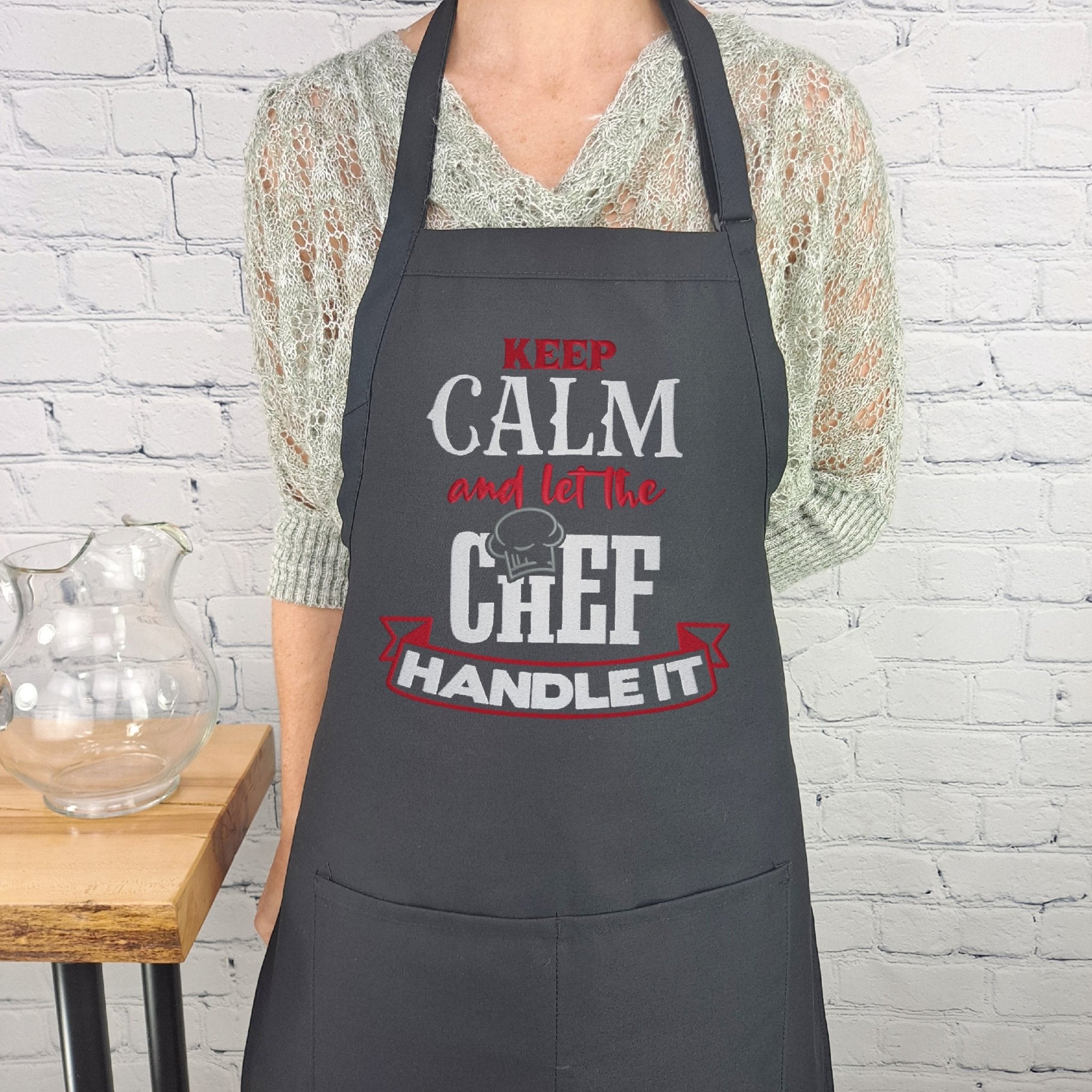 {{product_title}} – {{color}} embroidered kitchen apron