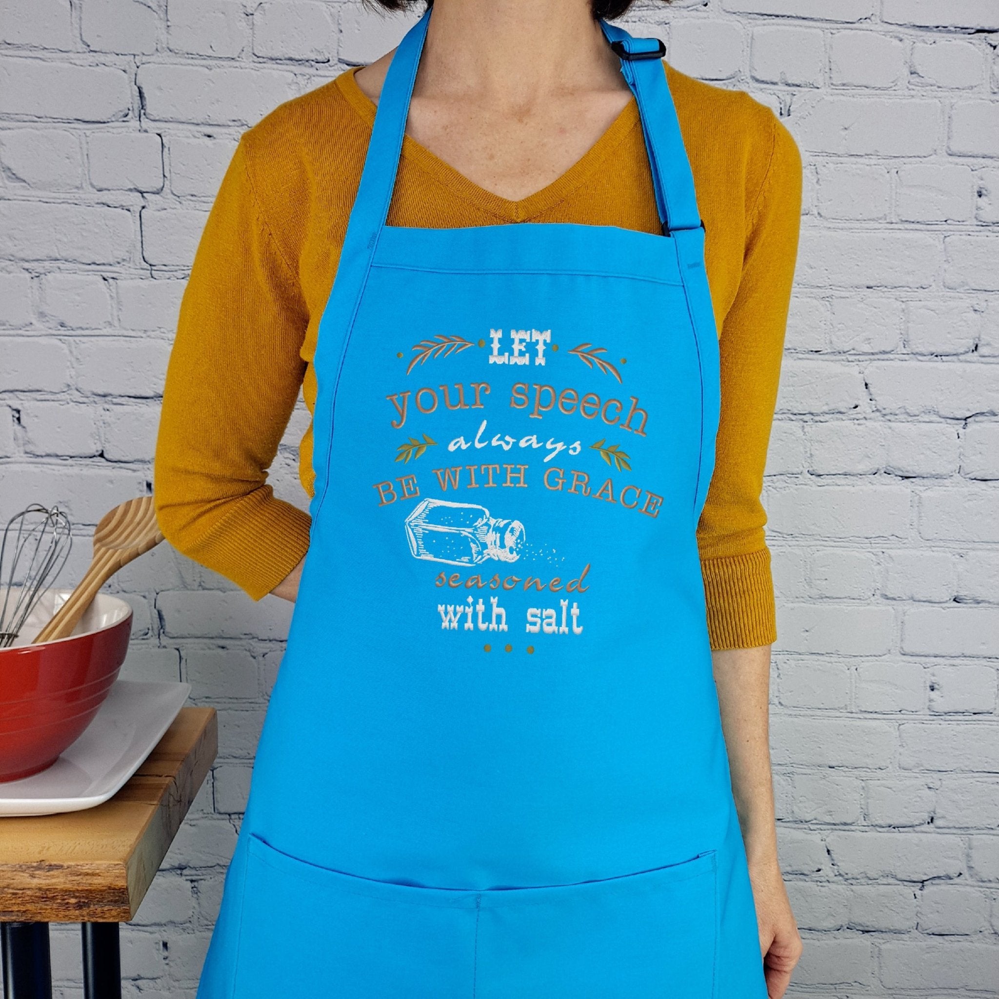 {{product_title}} – {{color}} embroidered kitchen apron