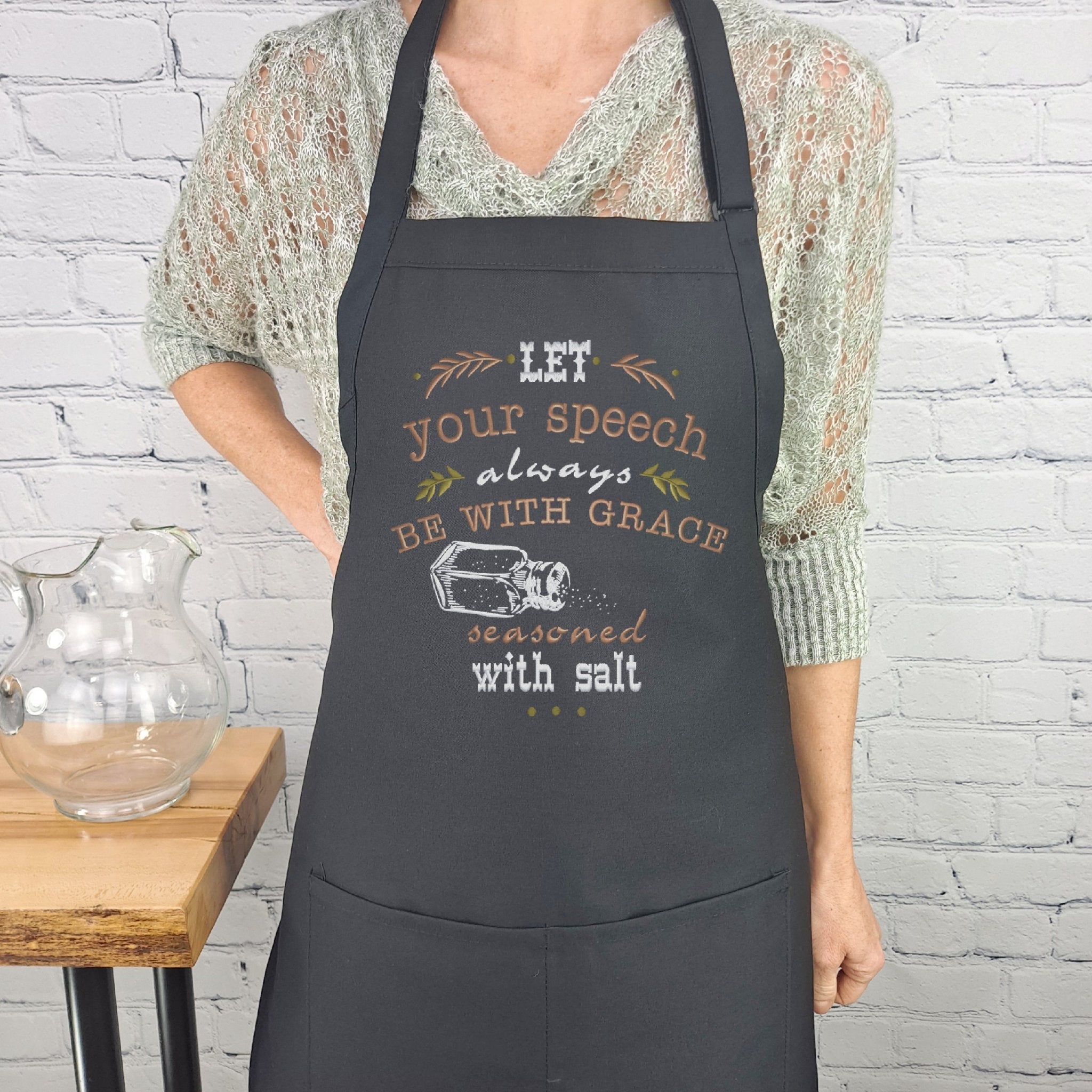 {{product_title}} – {{color}} embroidered kitchen apron