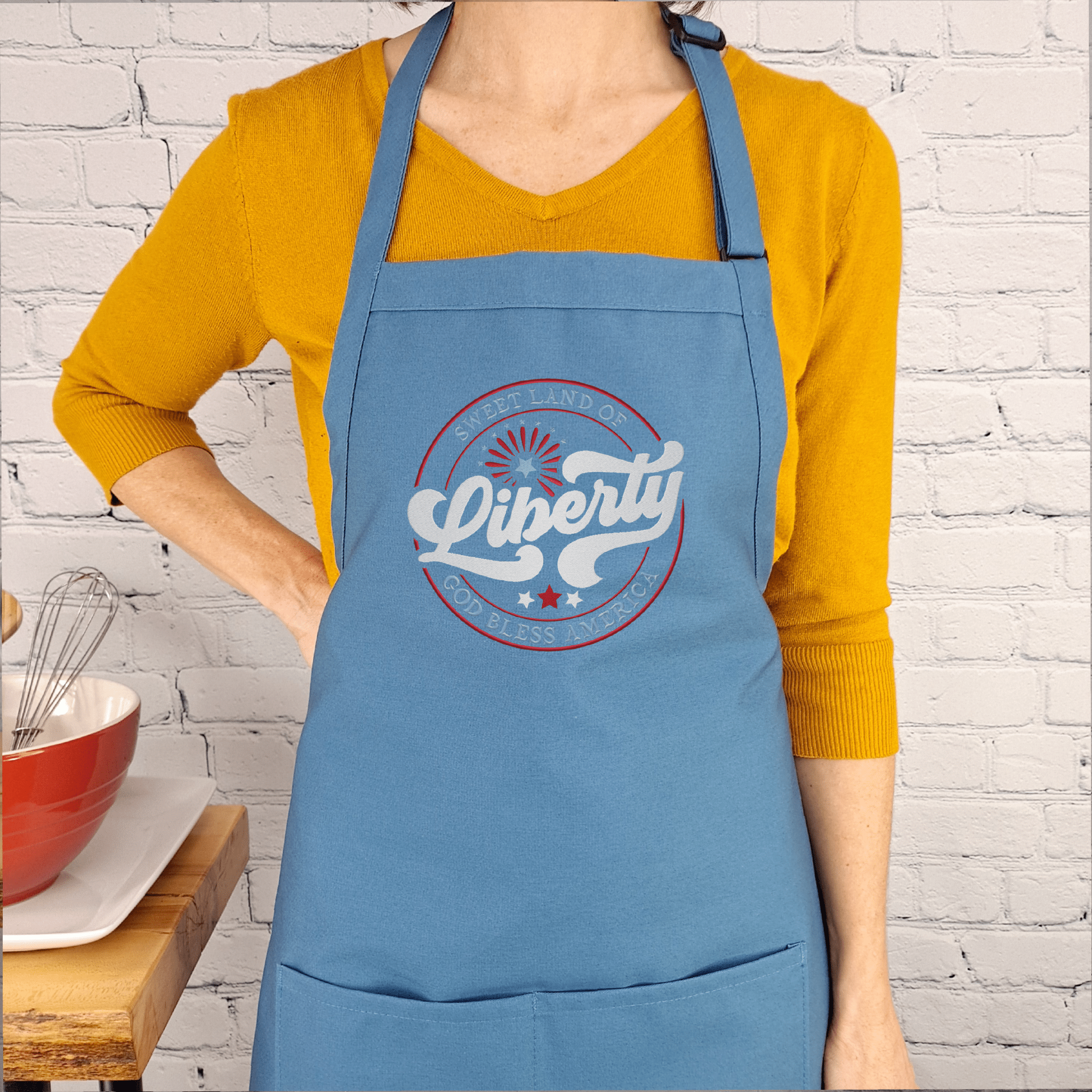 {{product_title}} – {{color}} embroidered kitchen apron