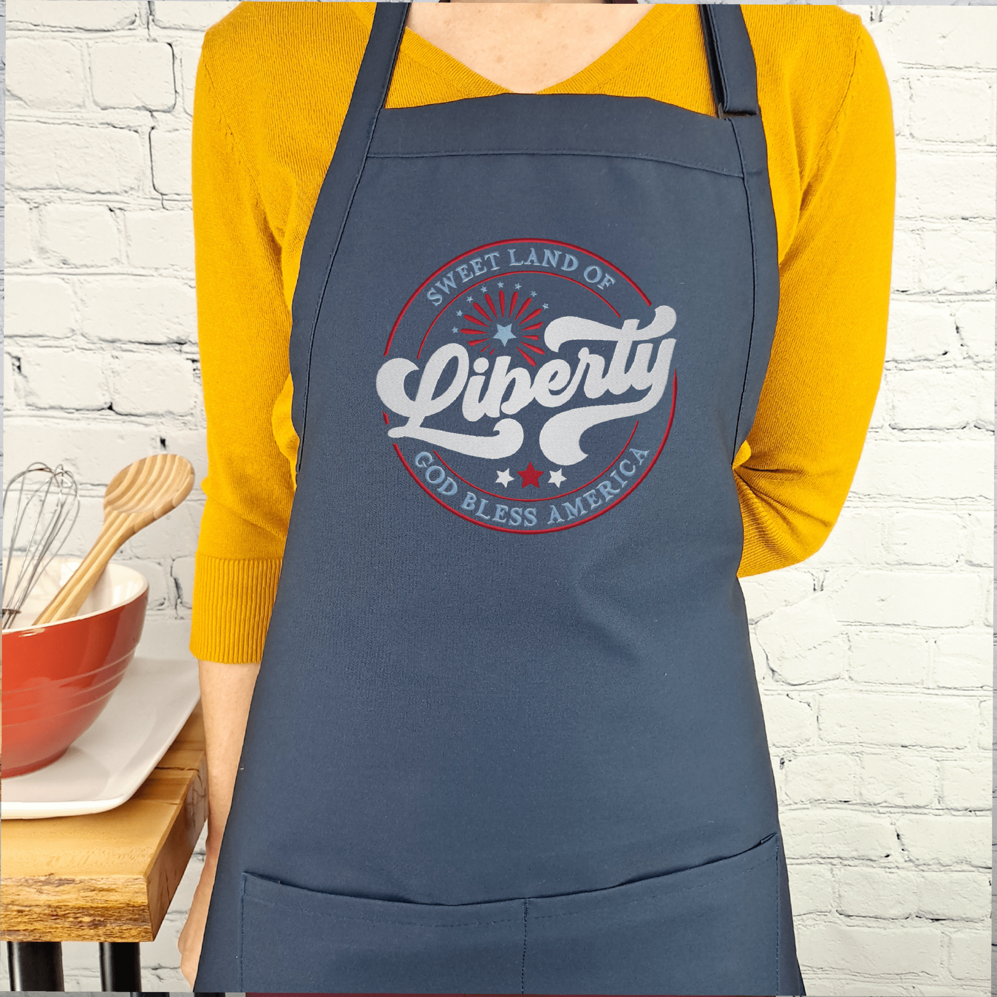 {{product_title}} – {{color}} embroidered kitchen apron