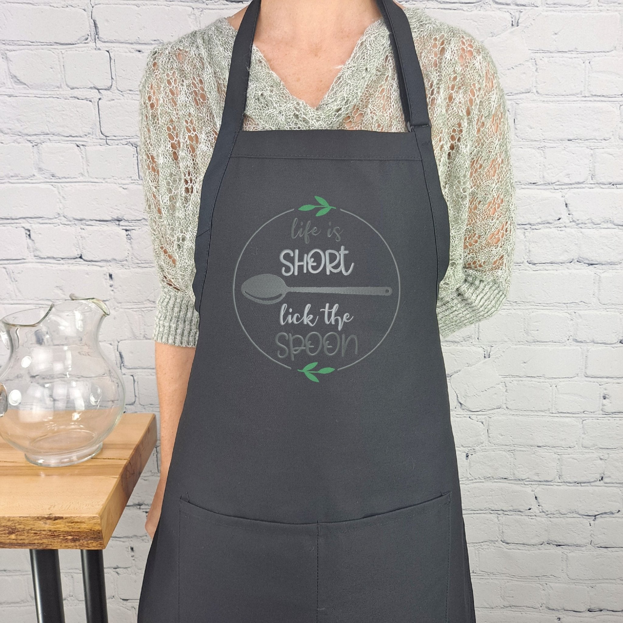 {{product_title}} – {{color}} embroidered kitchen apron