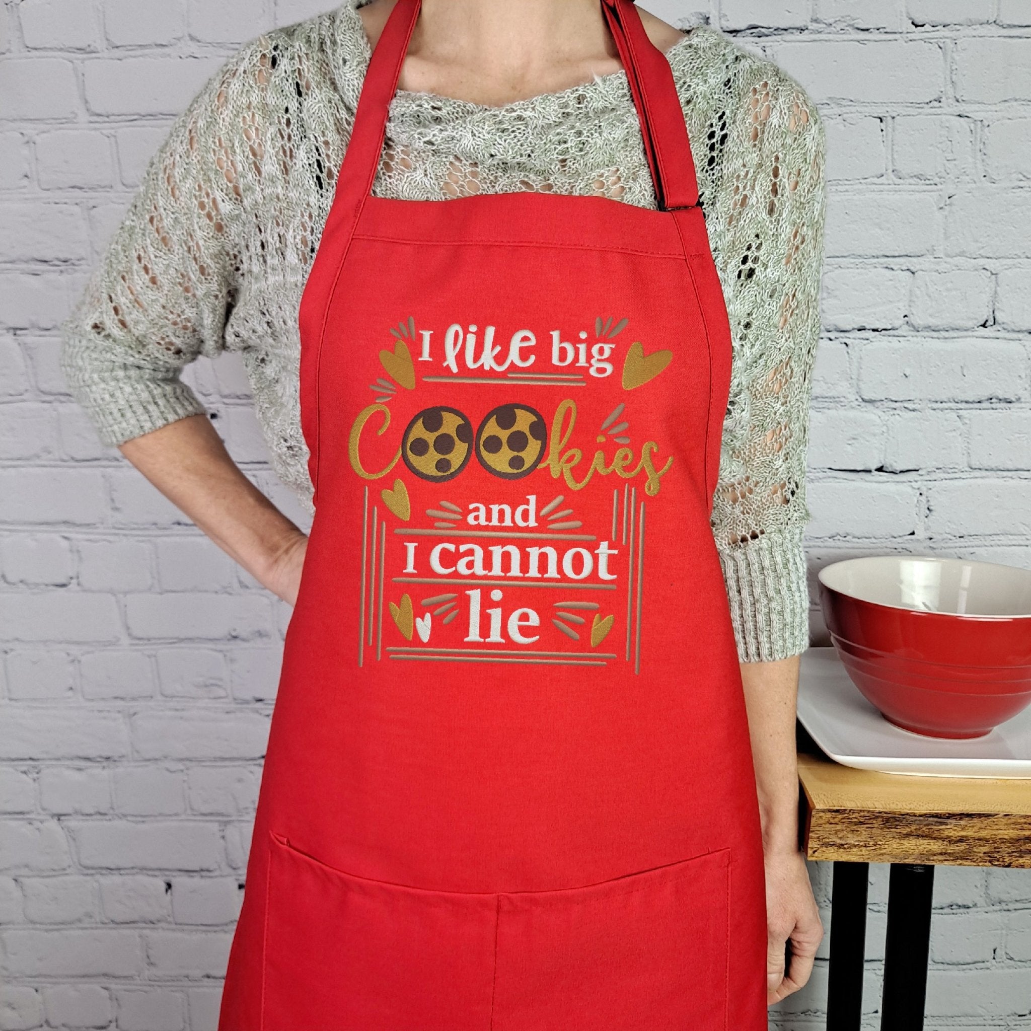 {{product_title}} – {{color}} embroidered kitchen apron