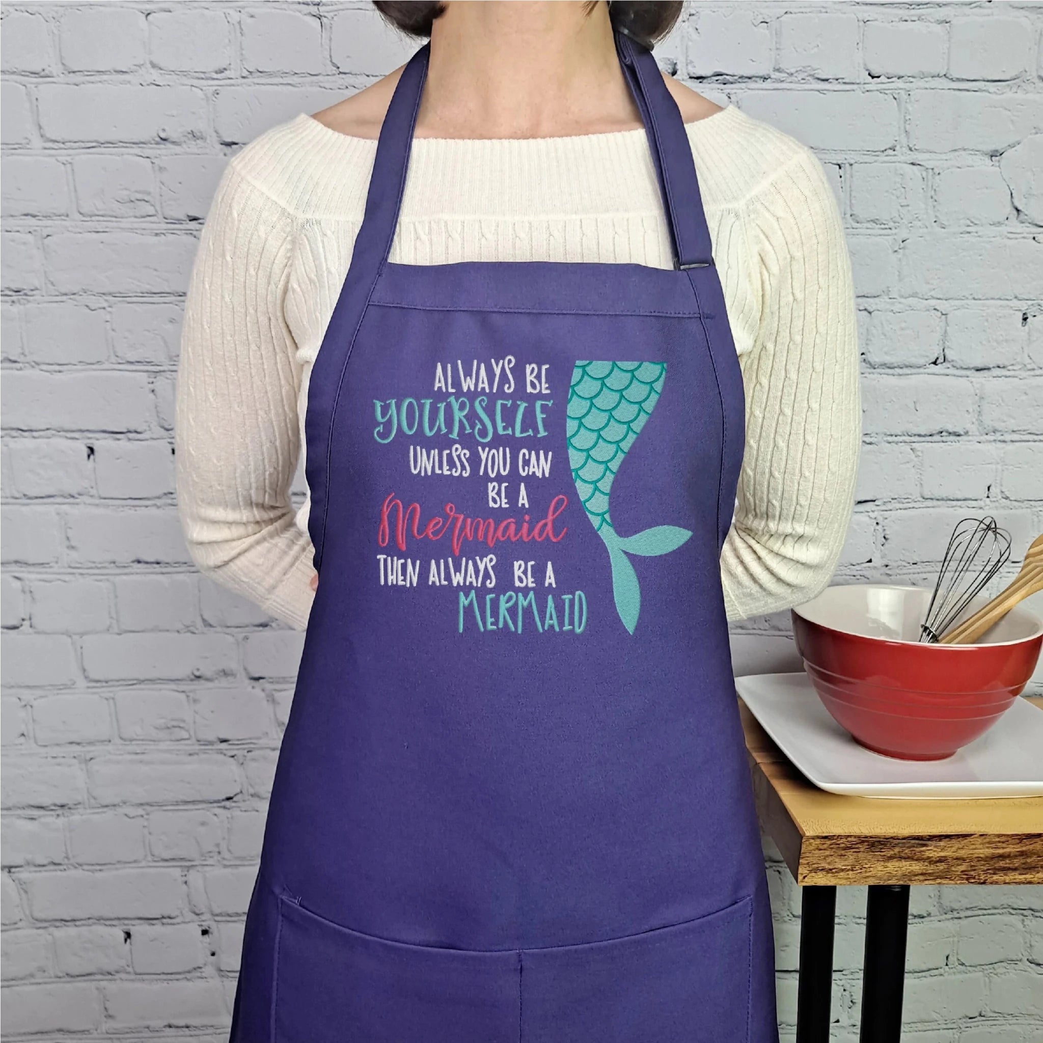 {{product_title}} – {{color}} embroidered kitchen apron