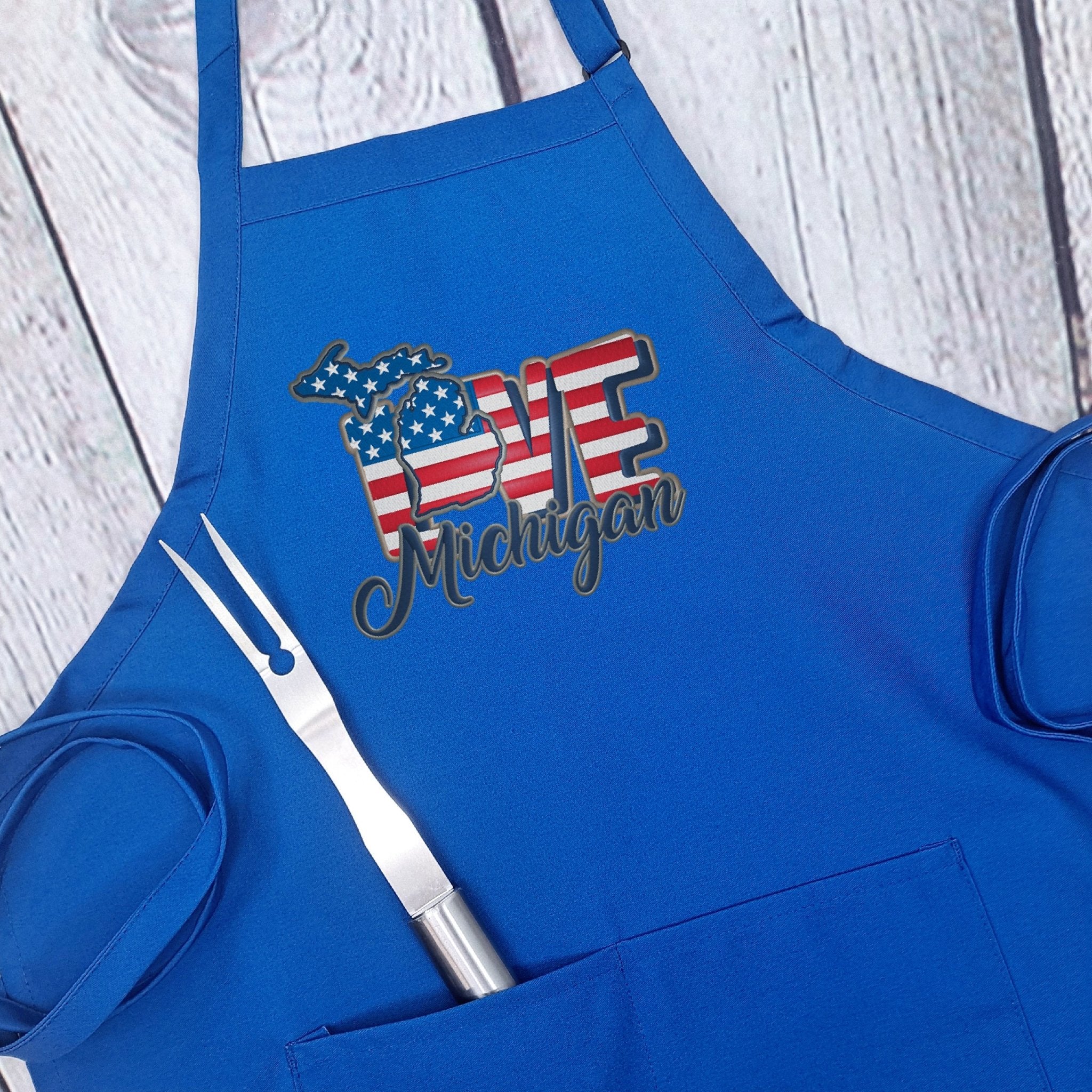 {{product_title}} – {{color}} embroidered kitchen apron