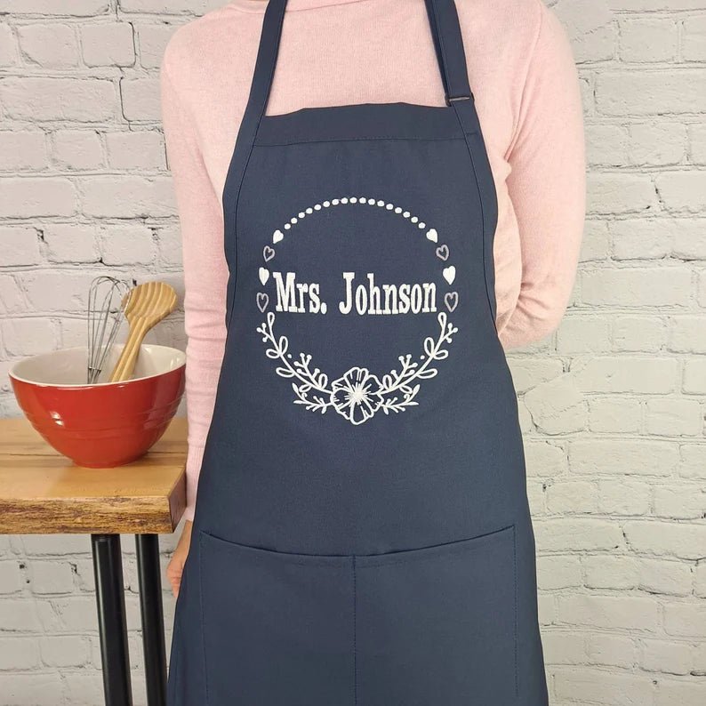 {{product_title}} – {{color}} embroidered kitchen apron