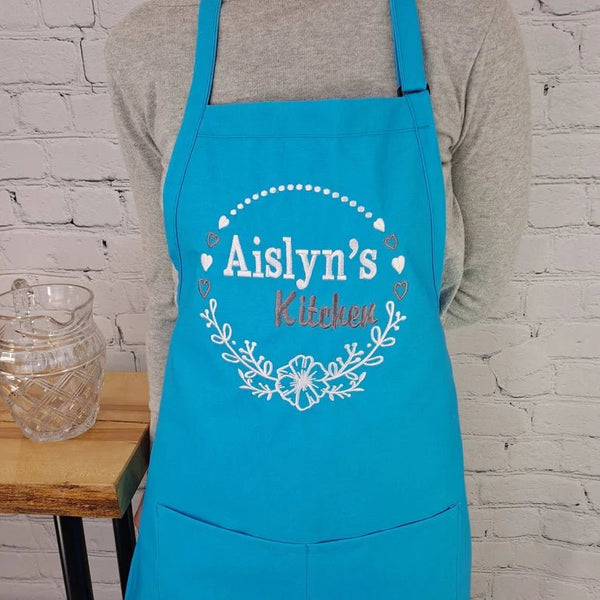 {{product_title}} – {{color}} embroidered kitchen apron