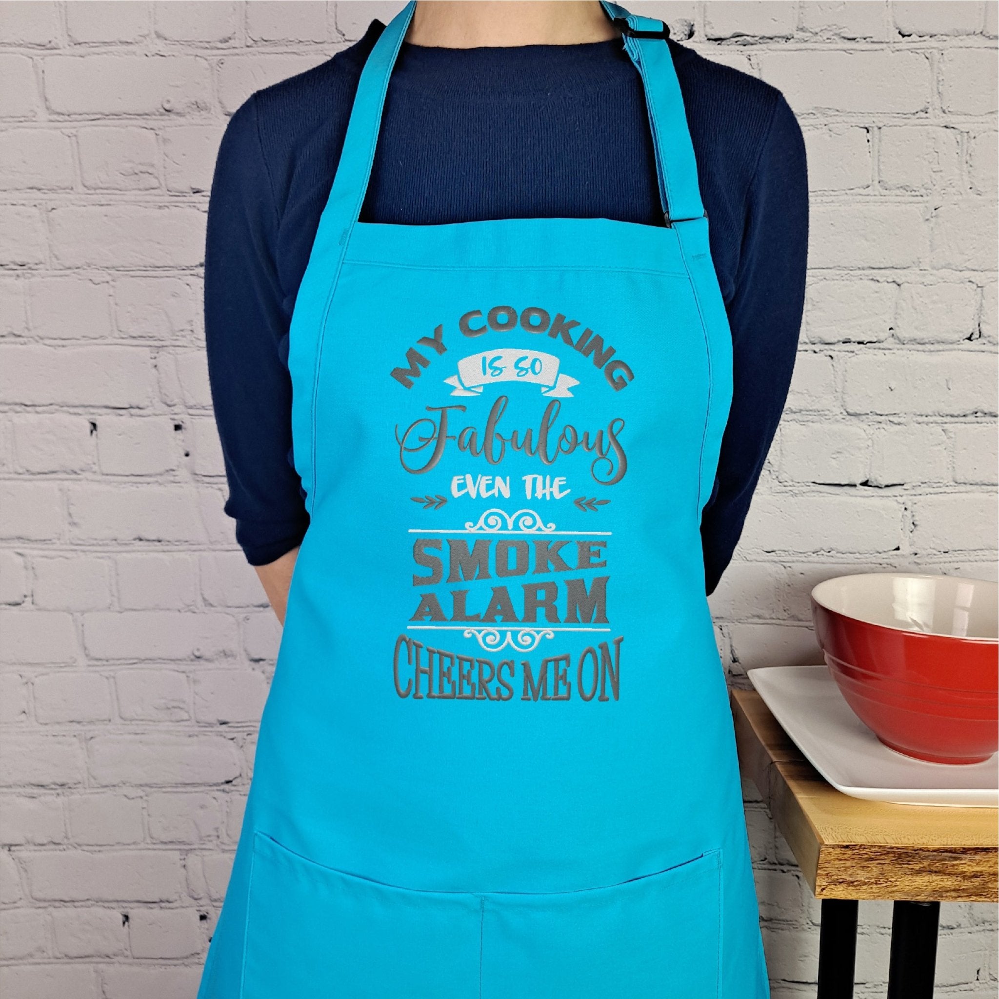 {{product_title}} – {{color}} embroidered kitchen apron