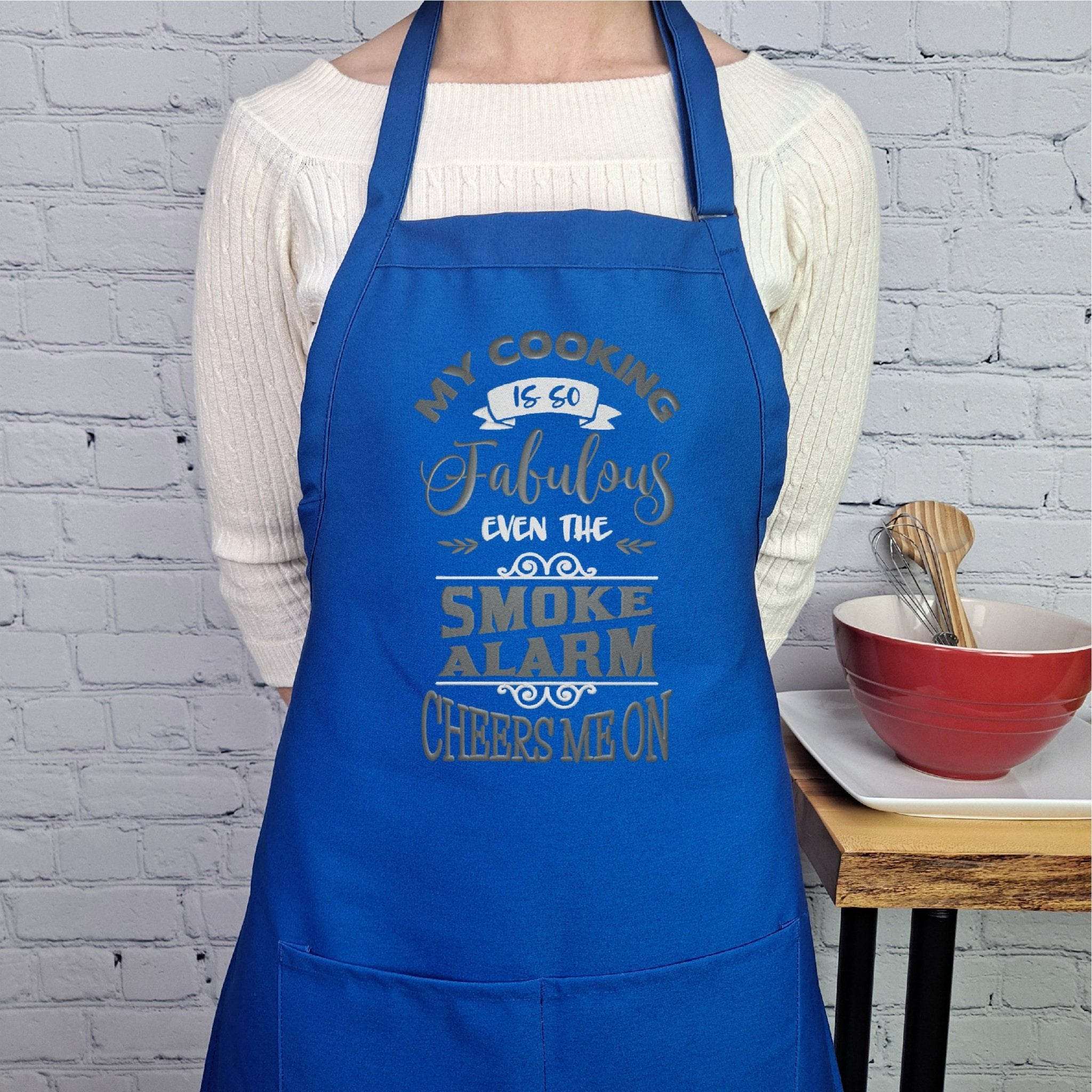 {{product_title}} – {{color}} embroidered kitchen apron