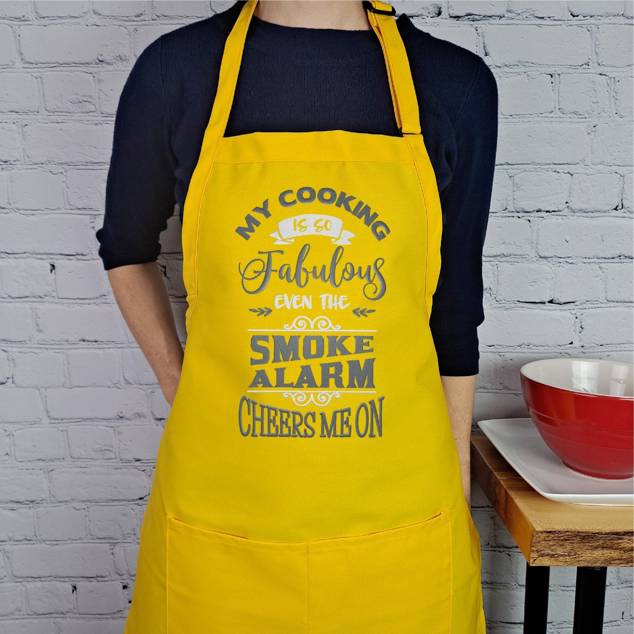 {{product_title}} – {{color}} embroidered kitchen apron