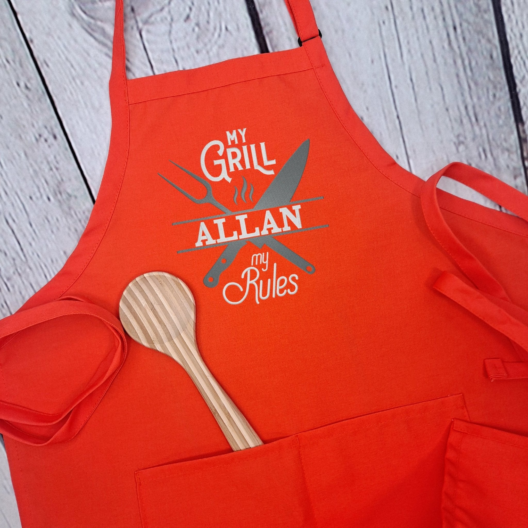 {{product_title}} – {{color}} embroidered kitchen apron