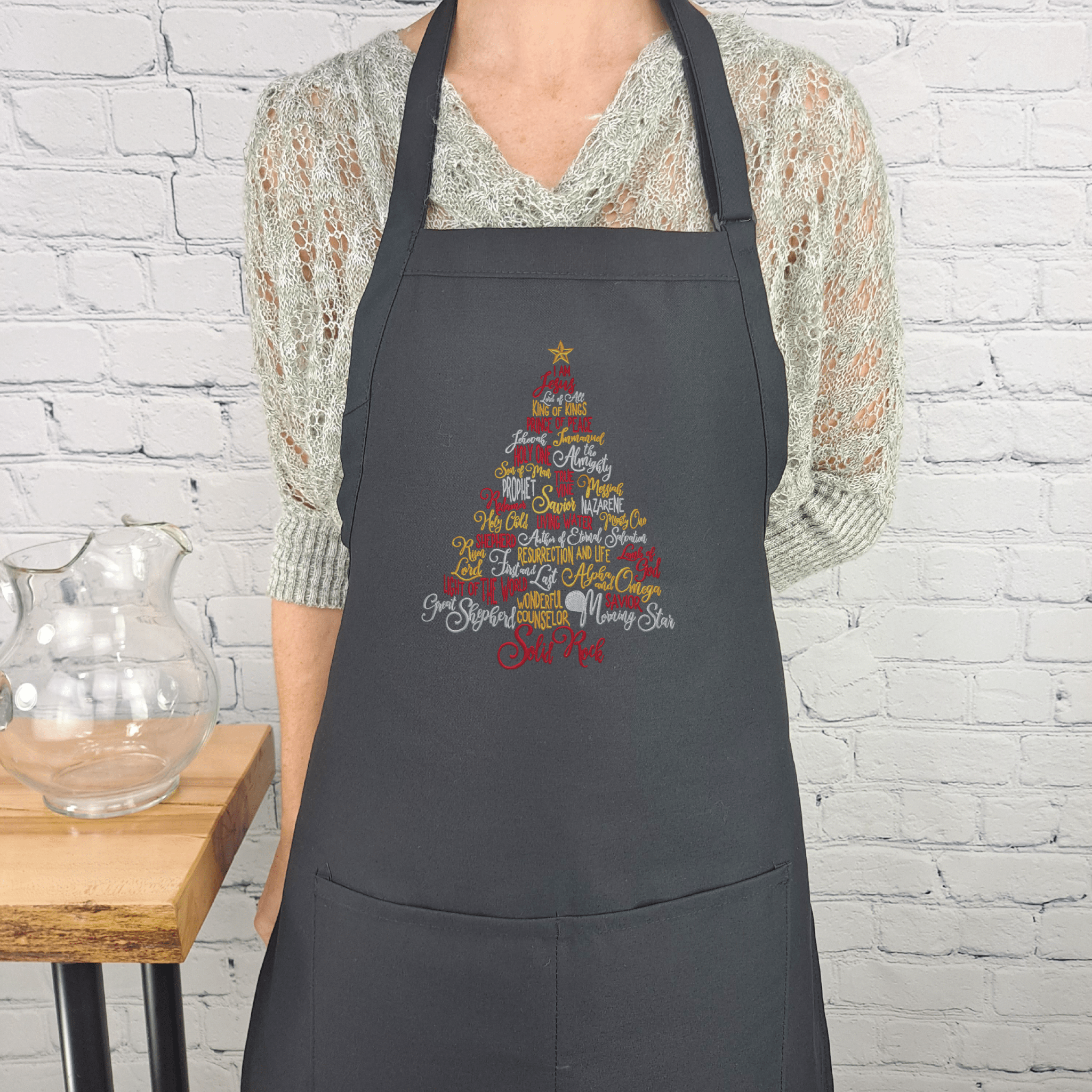 {{product_title}} – {{color}} embroidered kitchen apron
