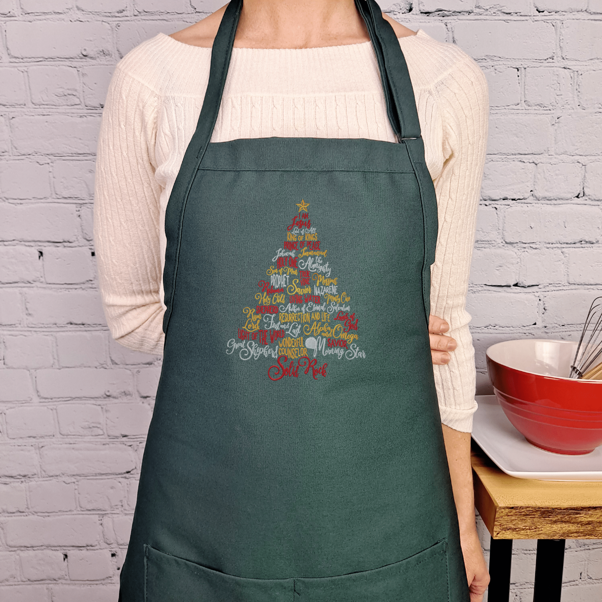 {{product_title}} – {{color}} embroidered kitchen apron