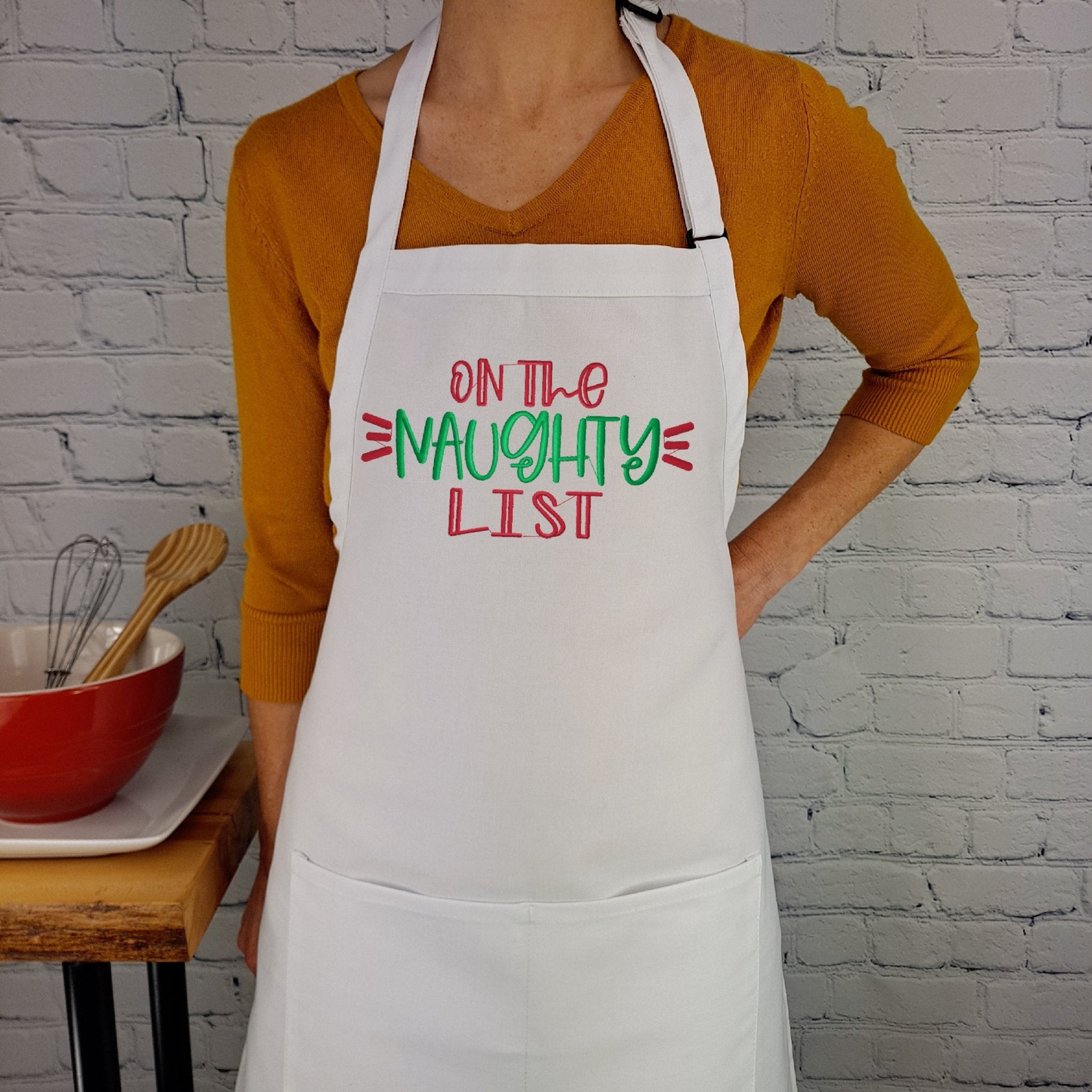 {{product_title}} – {{color}} embroidered kitchen apron