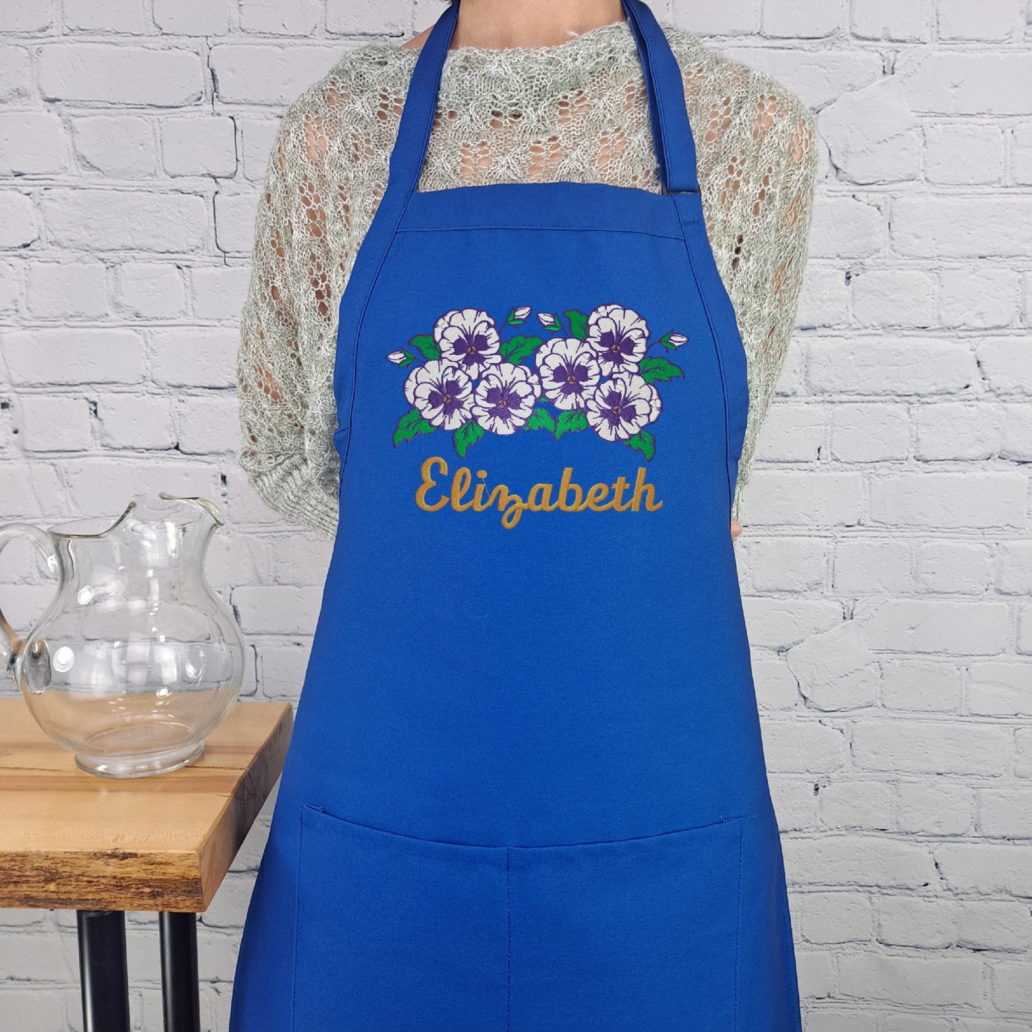 {{product_title}} – {{color}} embroidered kitchen apron