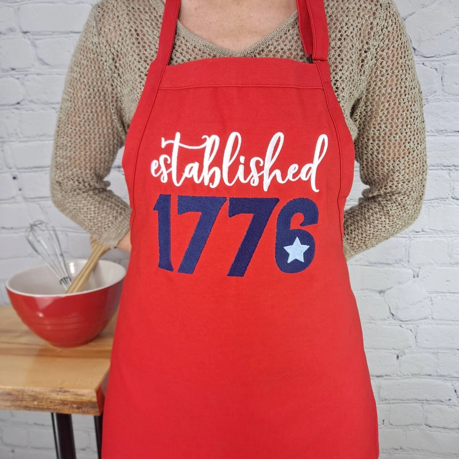 {{product_title}} – {{color}} embroidered kitchen apron