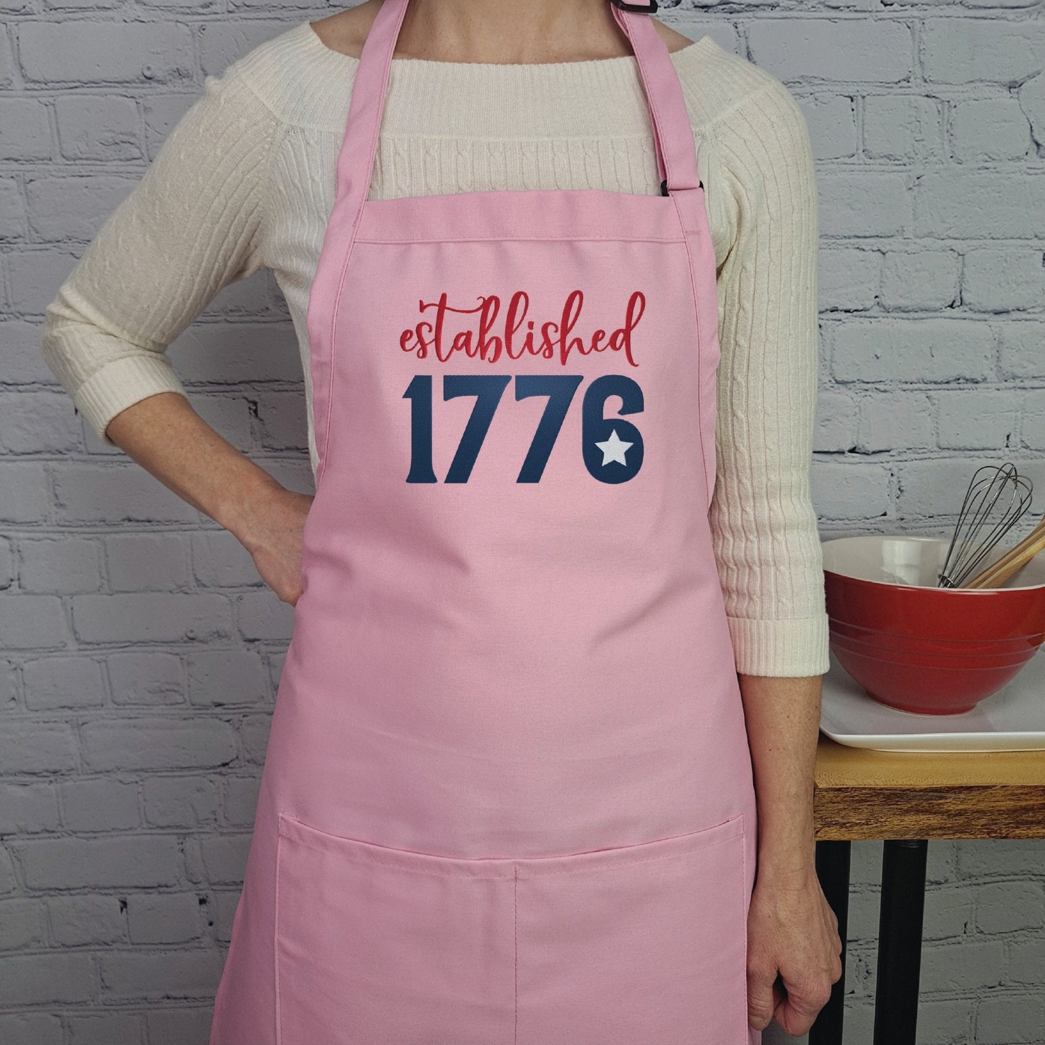 {{product_title}} – {{color}} embroidered kitchen apron