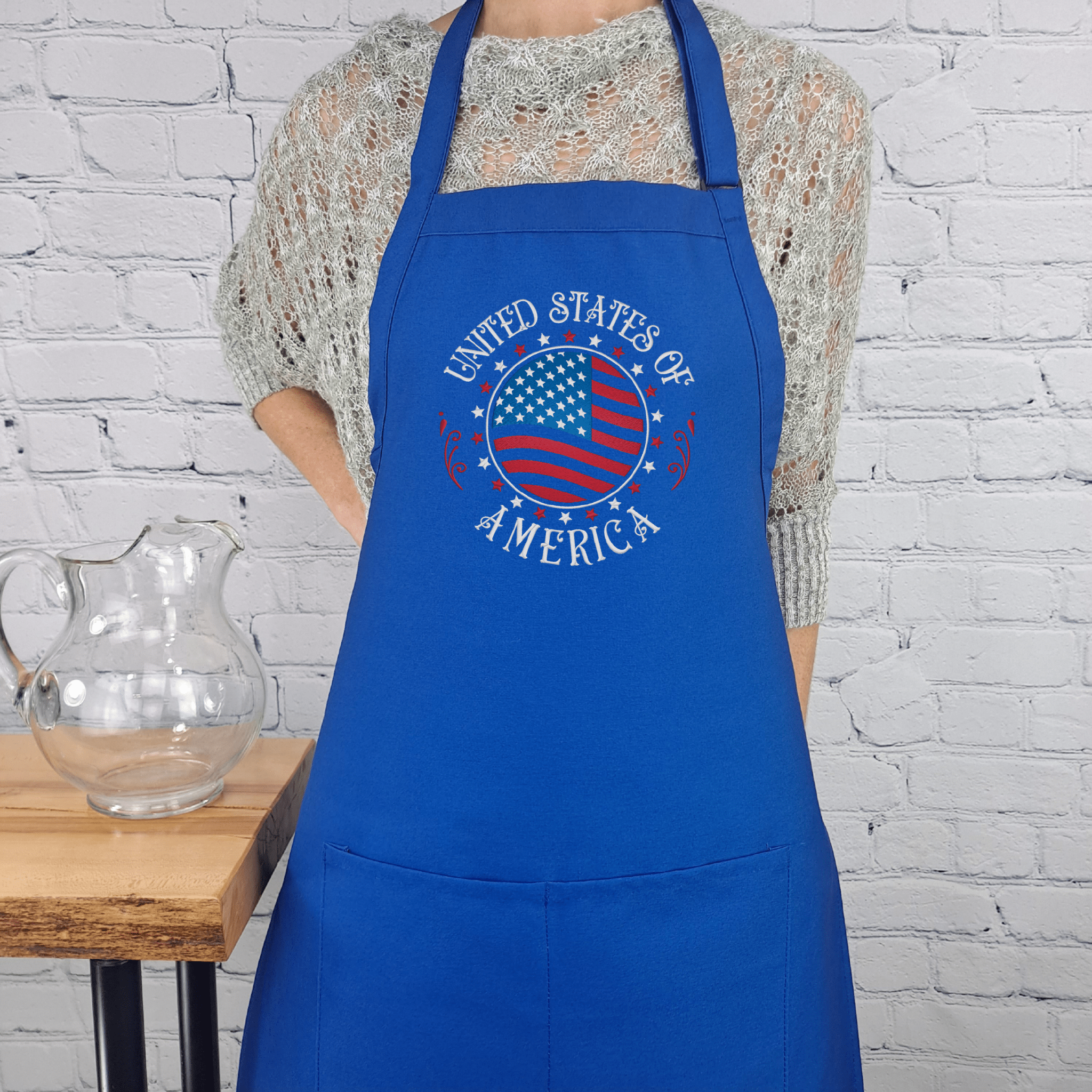 {{product_title}} – {{color}} embroidered kitchen apron