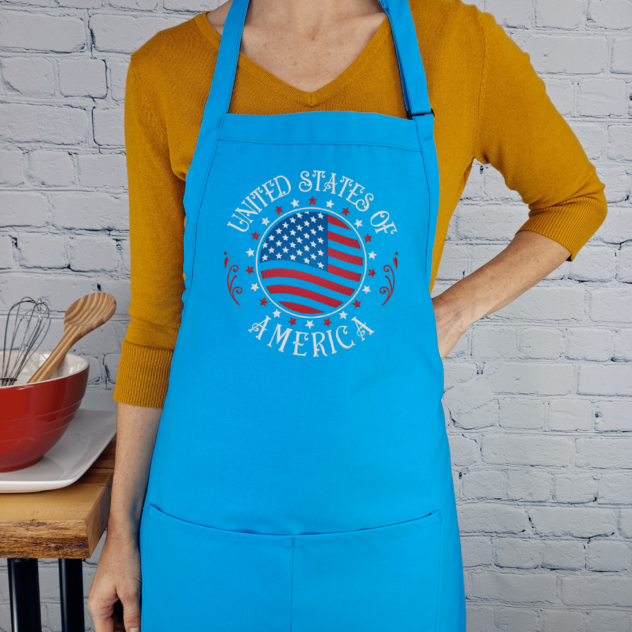 {{product_title}} – {{color}} embroidered kitchen apron