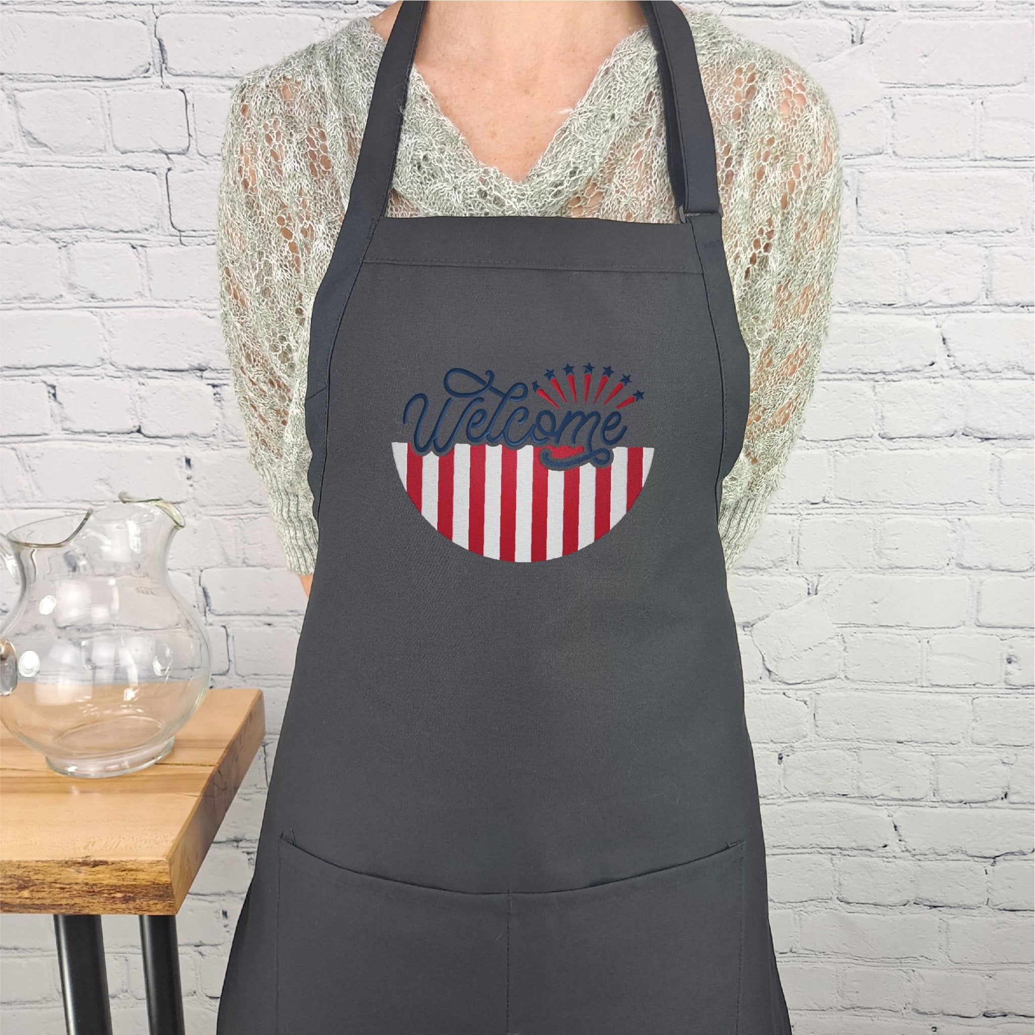 {{product_title}} – {{color}} embroidered kitchen apron