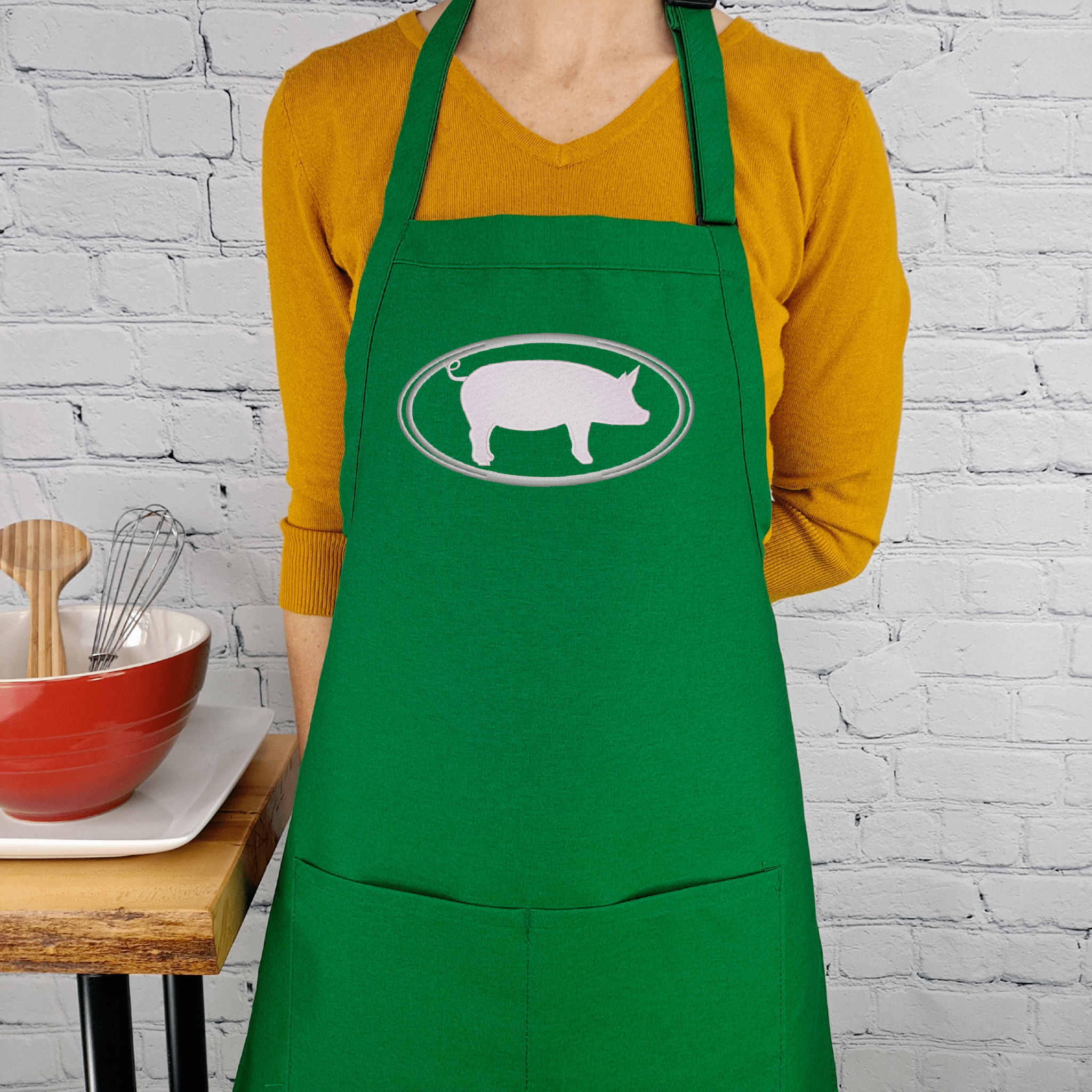 {{product_title}} – {{color}} embroidered kitchen apron