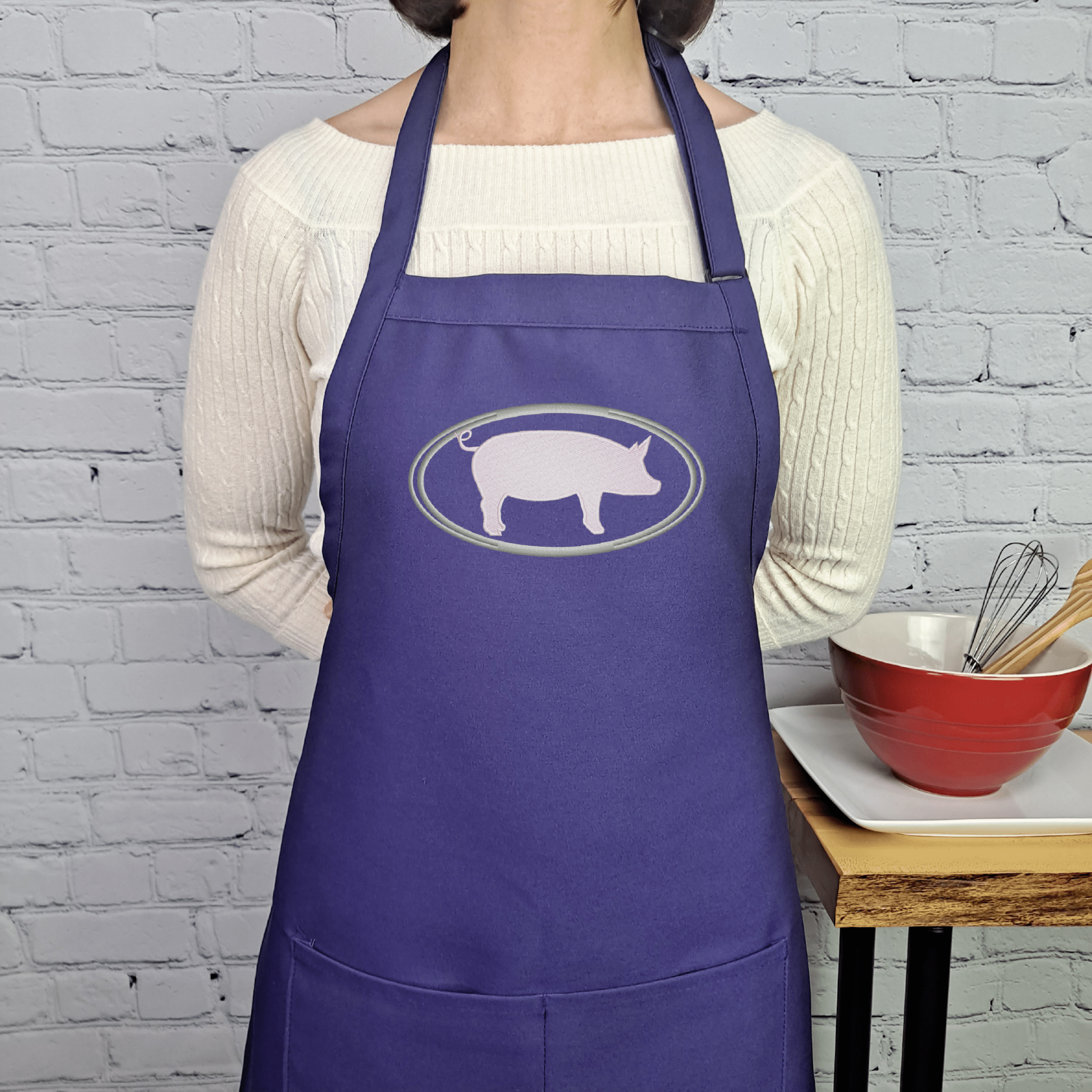 {{product_title}} – {{color}} embroidered kitchen apron