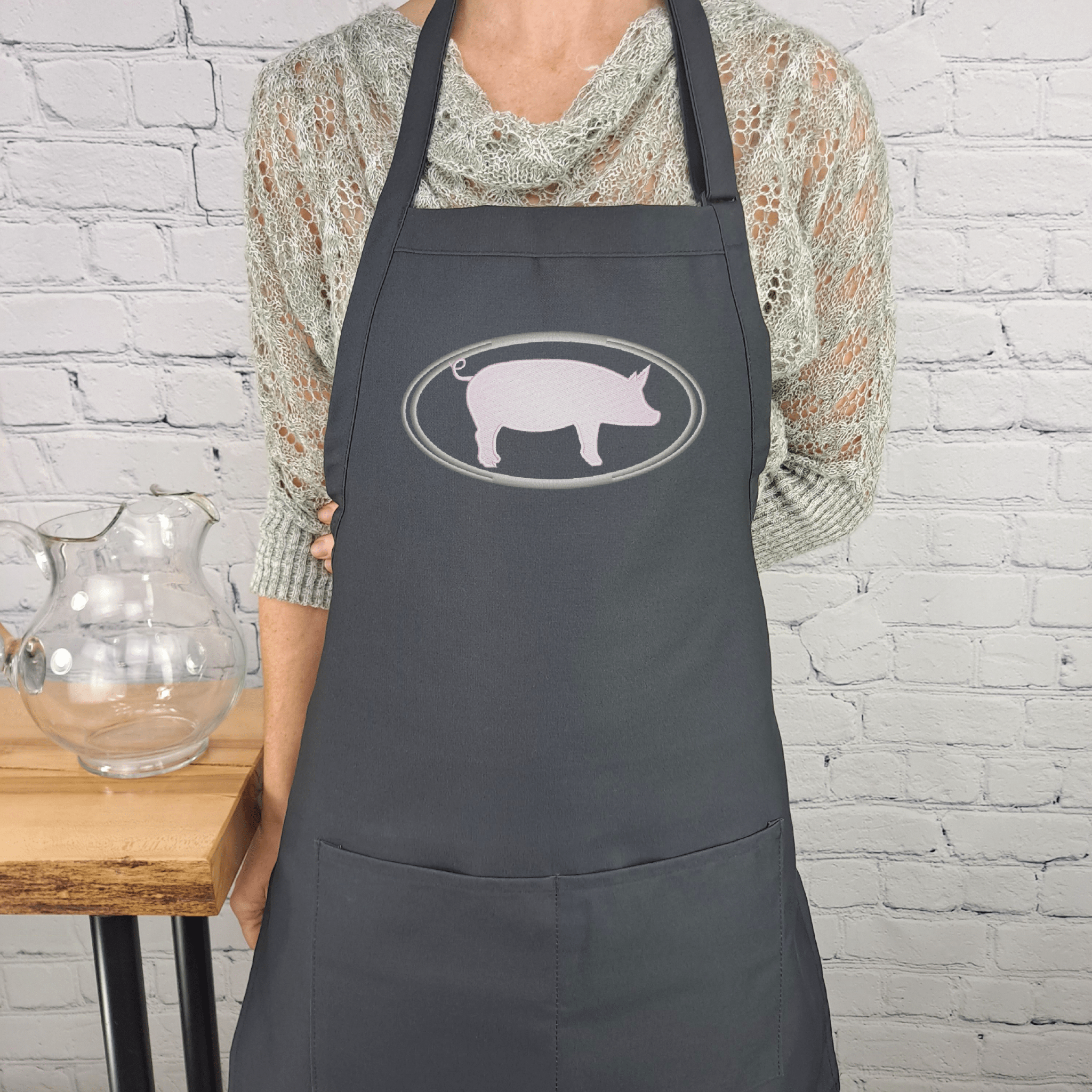 {{product_title}} – {{color}} embroidered kitchen apron