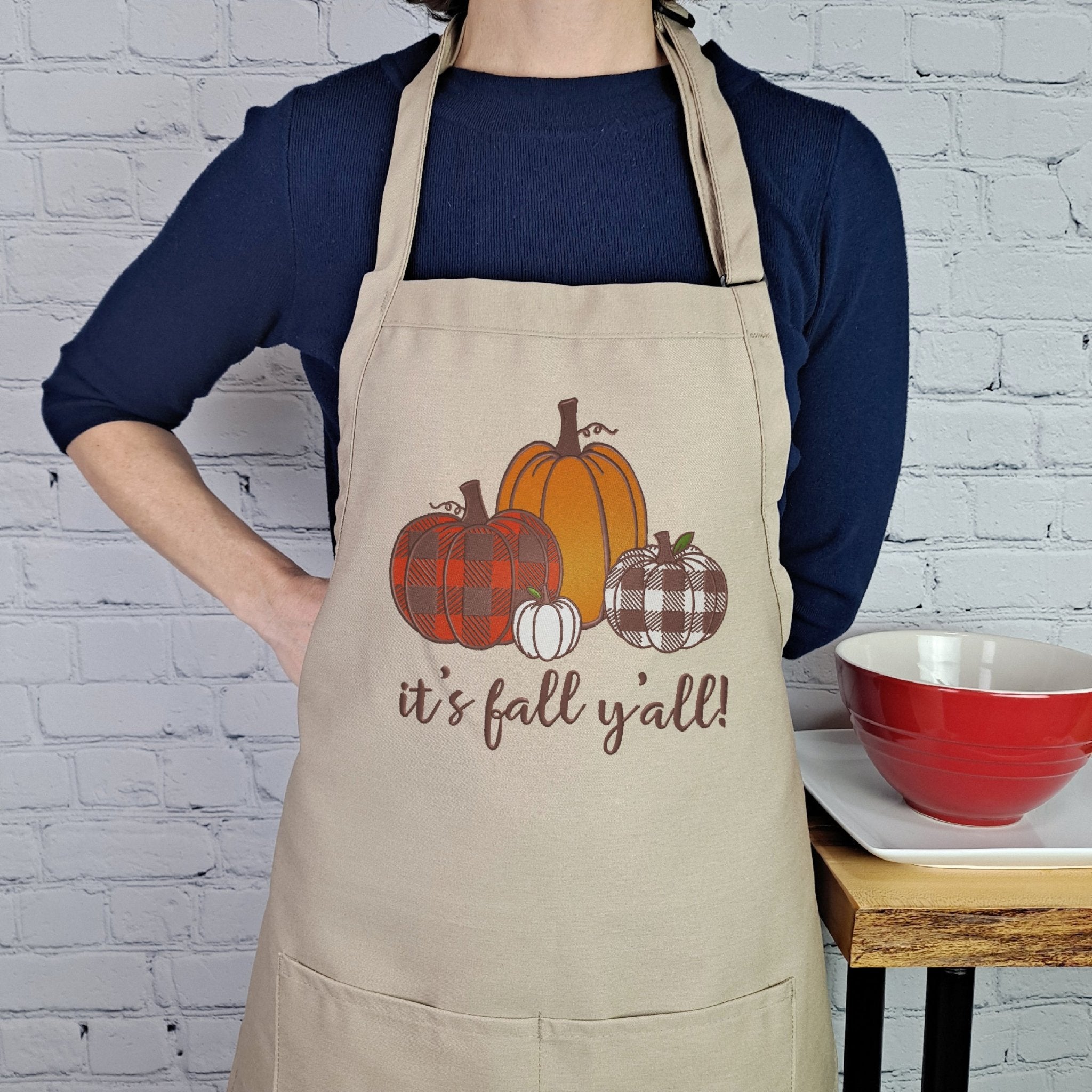 {{product_title}} – {{color}} embroidered kitchen apron