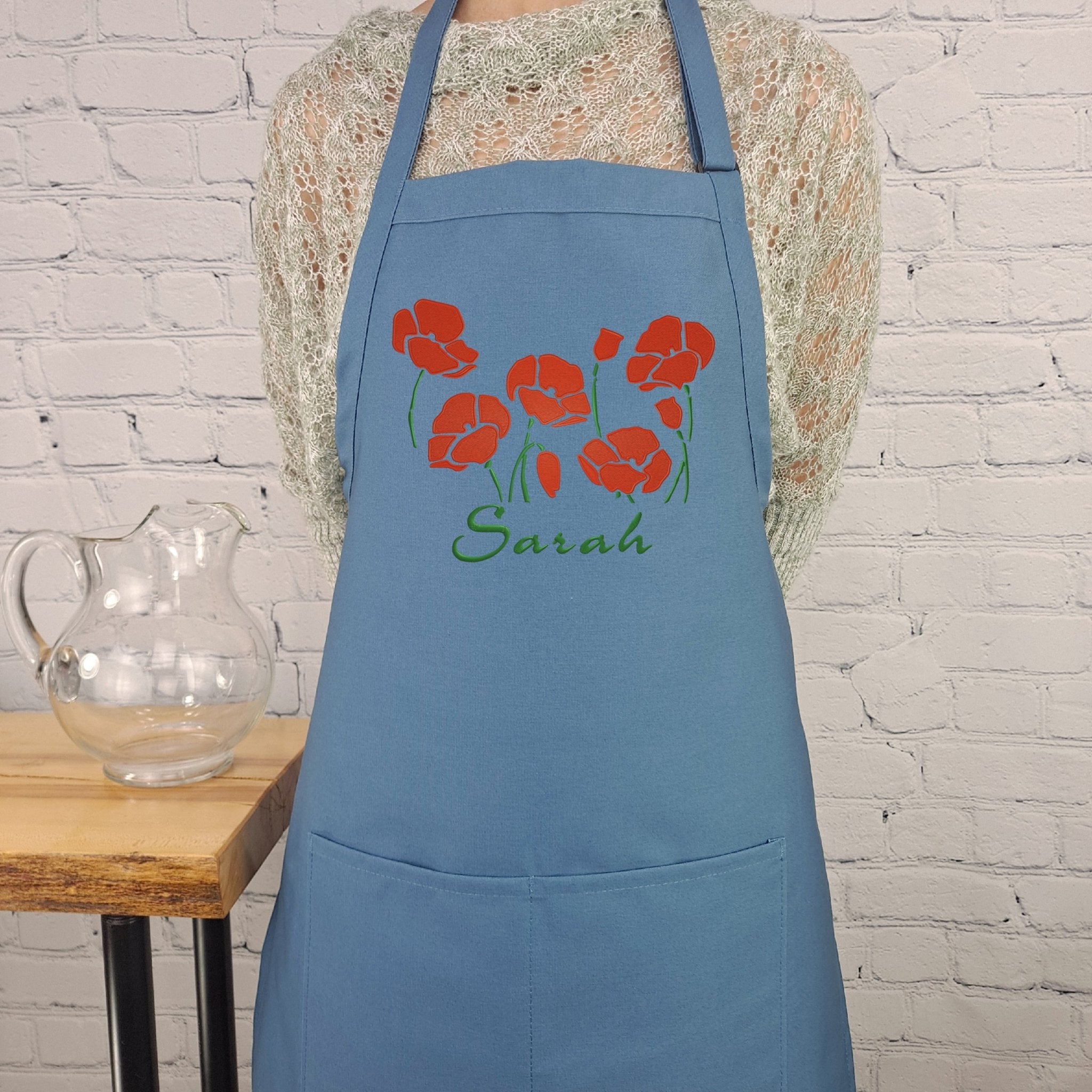 {{product_title}} – {{color}} embroidered kitchen apron