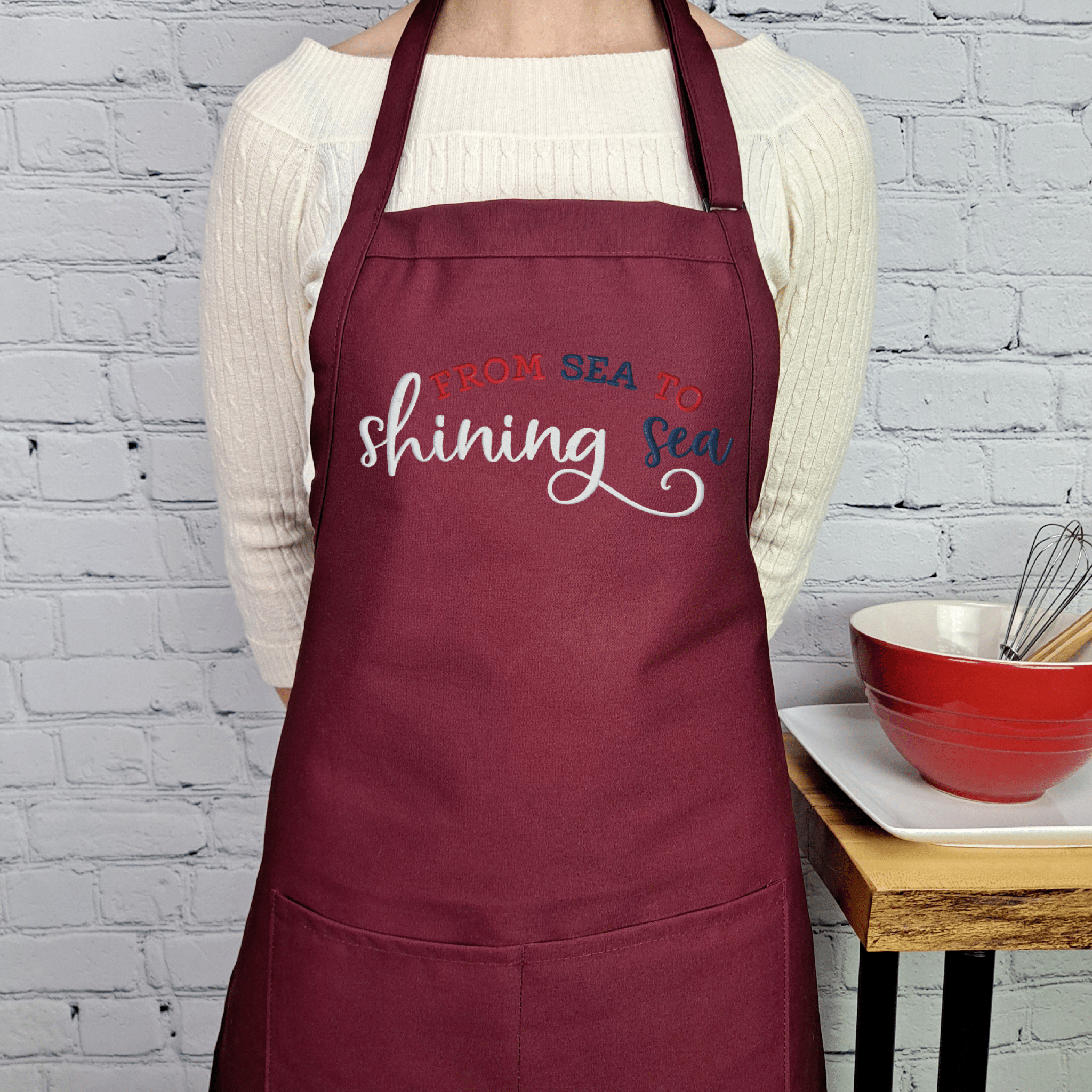 {{product_title}} – {{color}} embroidered kitchen apron