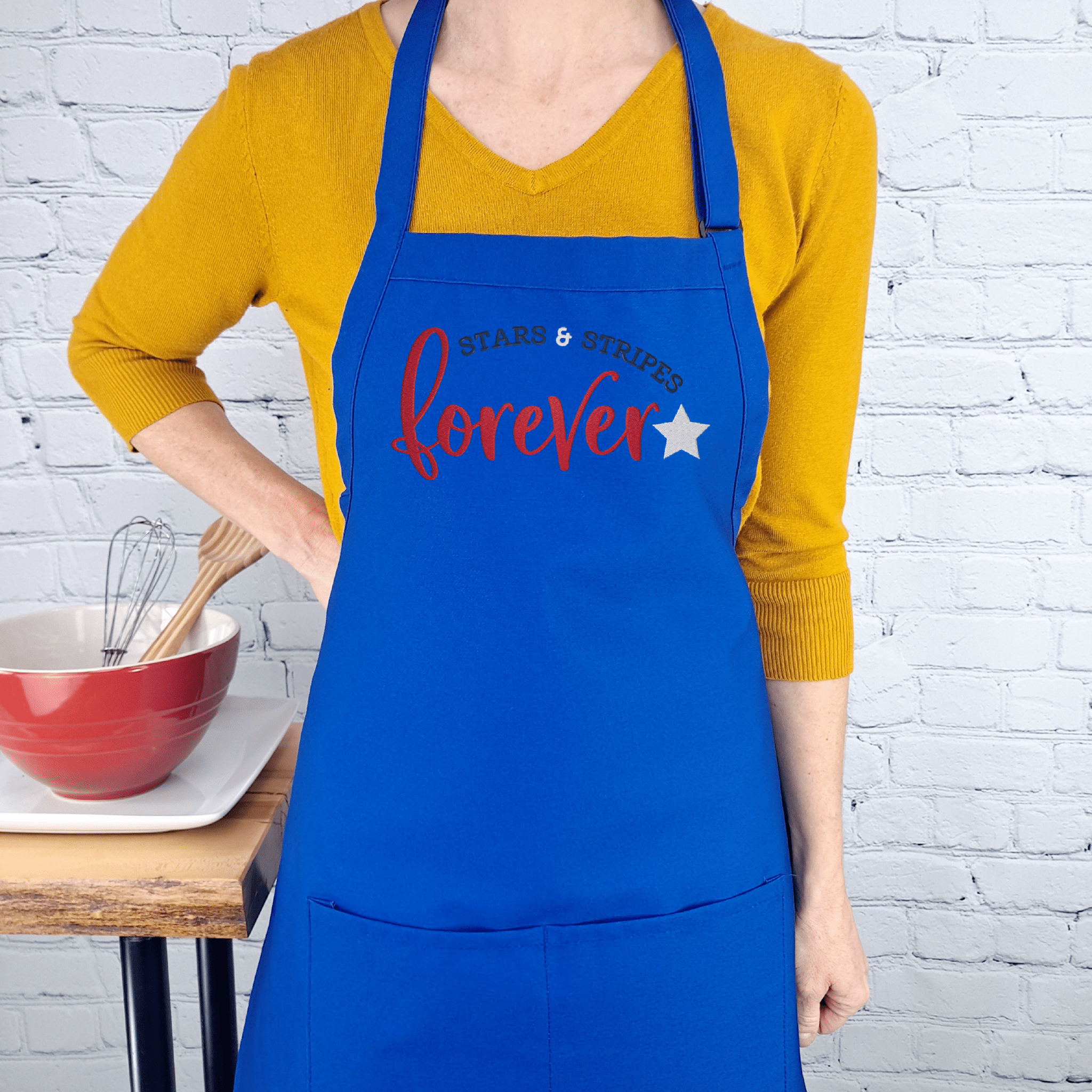 {{product_title}} – {{color}} embroidered kitchen apron