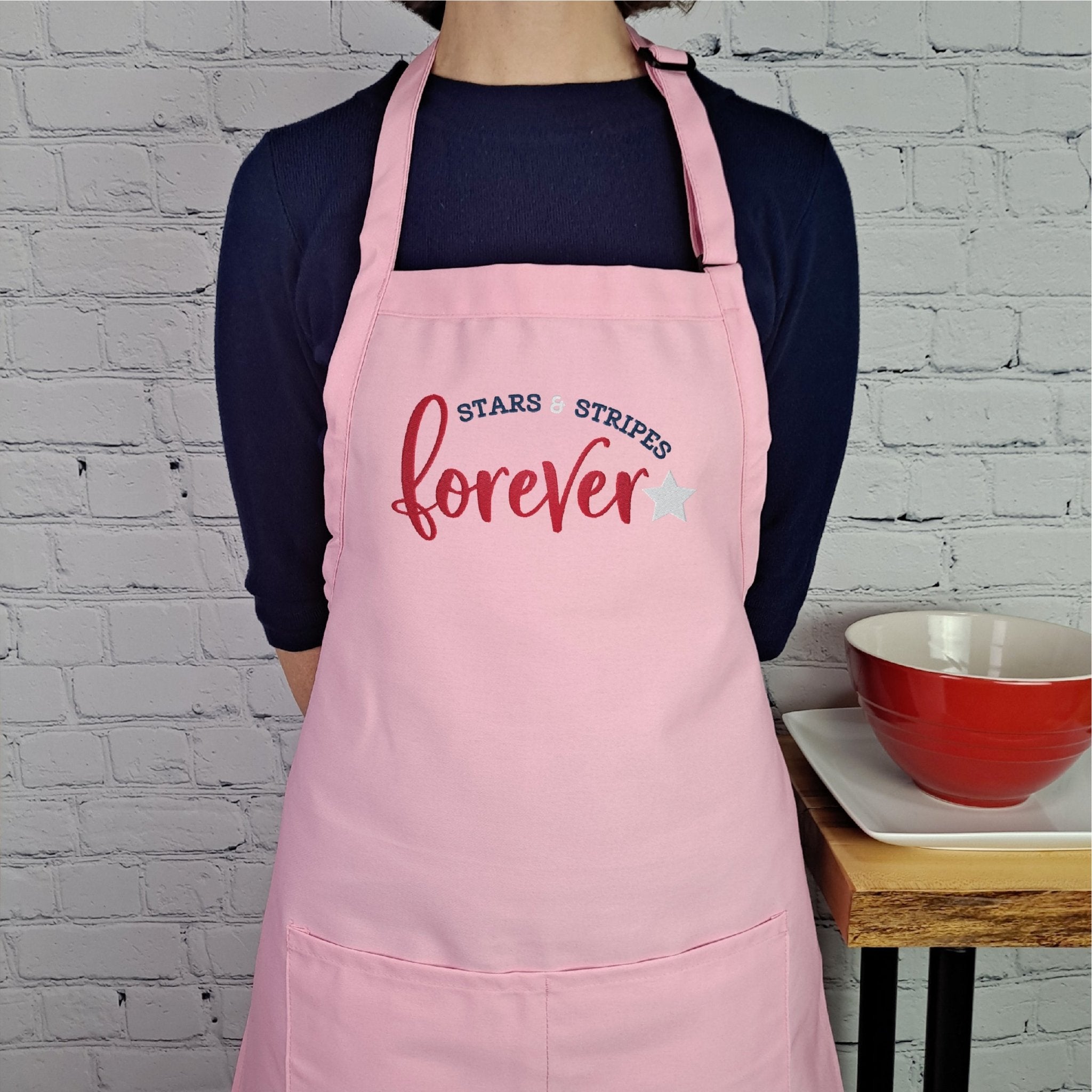 {{product_title}} – {{color}} embroidered kitchen apron