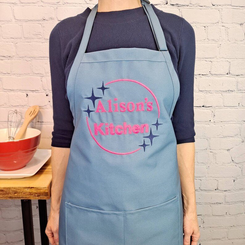 {{product_title}} – {{color}} embroidered kitchen apron
