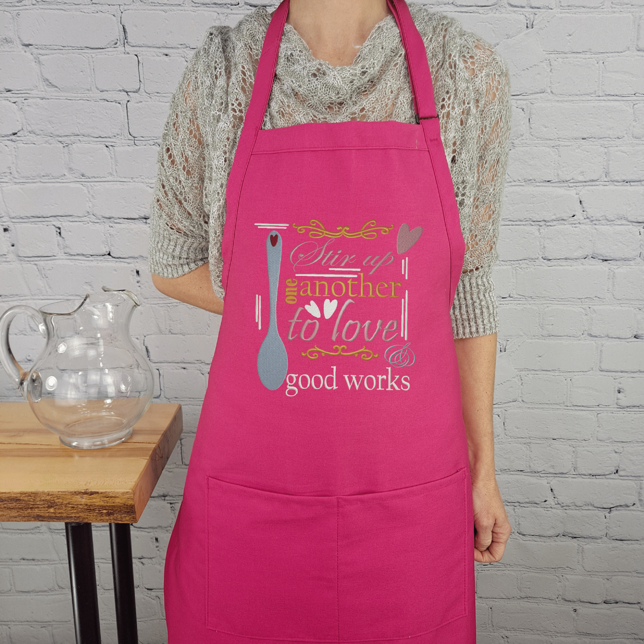{{product_title}} – {{color}} embroidered kitchen apron