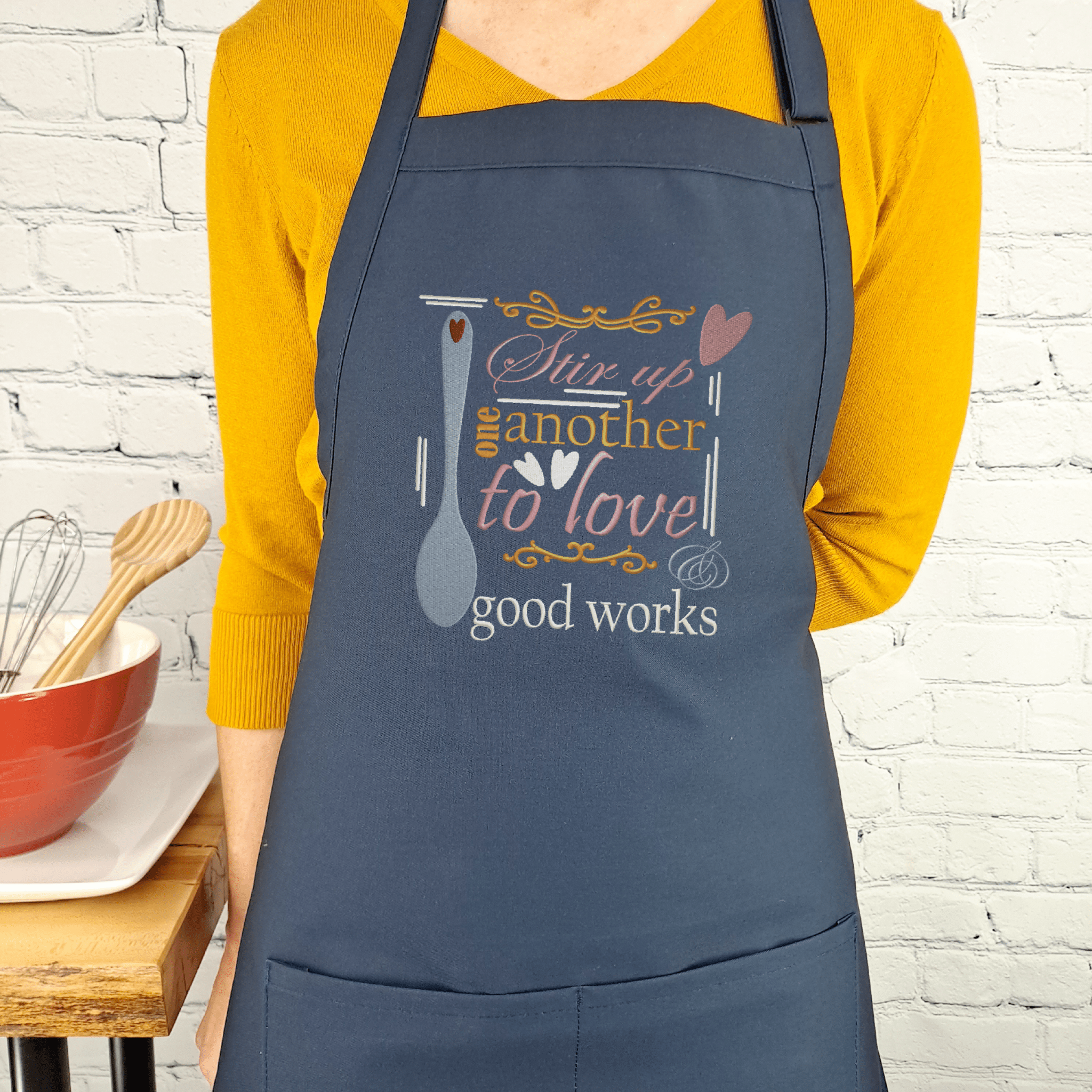 {{product_title}} – {{color}} embroidered kitchen apron