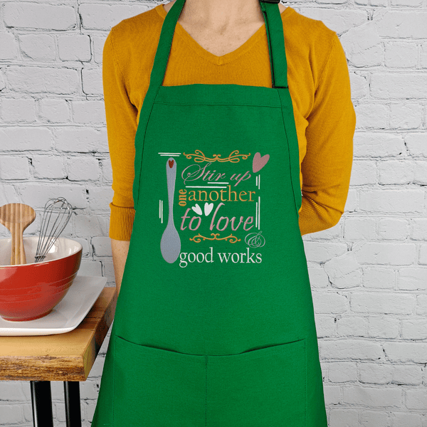 {{product_title}} – {{color}} embroidered kitchen apron