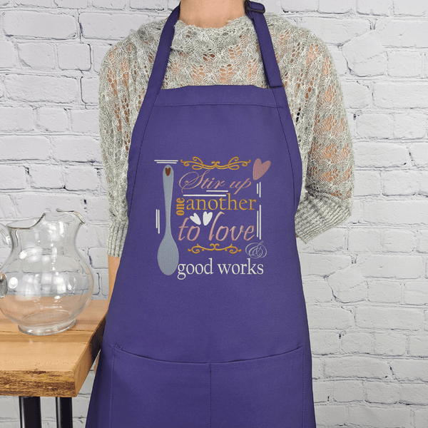 {{product_title}} – {{color}} embroidered kitchen apron