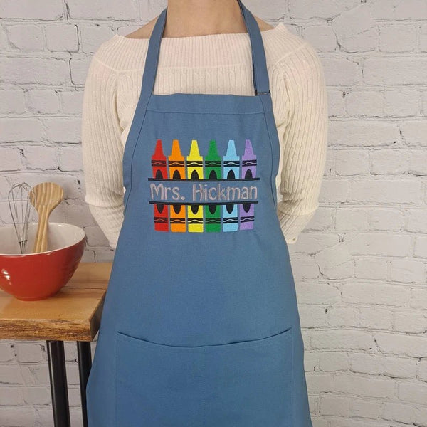 {{product_title}} – {{color}} embroidered kitchen apron
