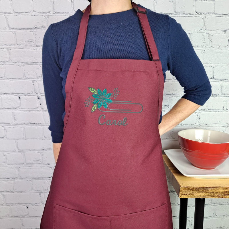 {{product_title}} – {{color}} embroidered kitchen apron