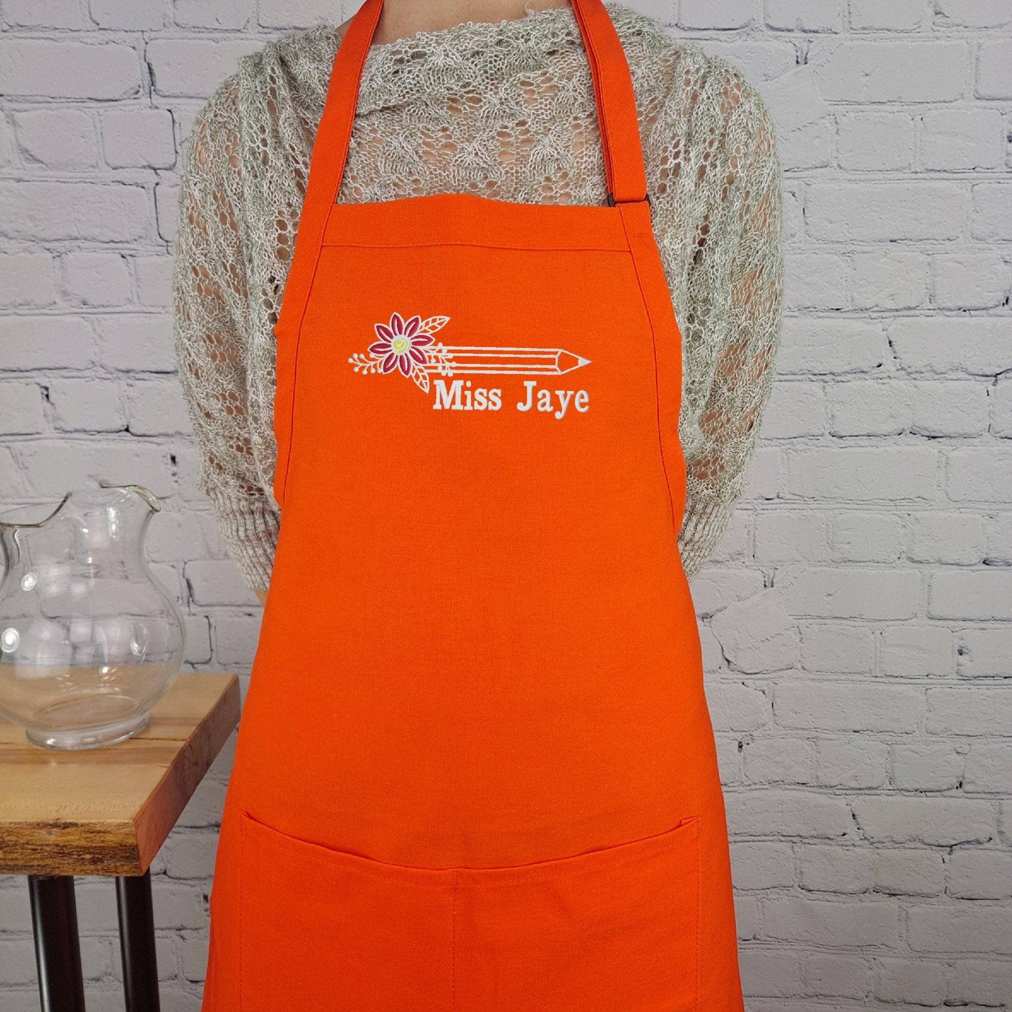 {{product_title}} – {{color}} embroidered kitchen apron