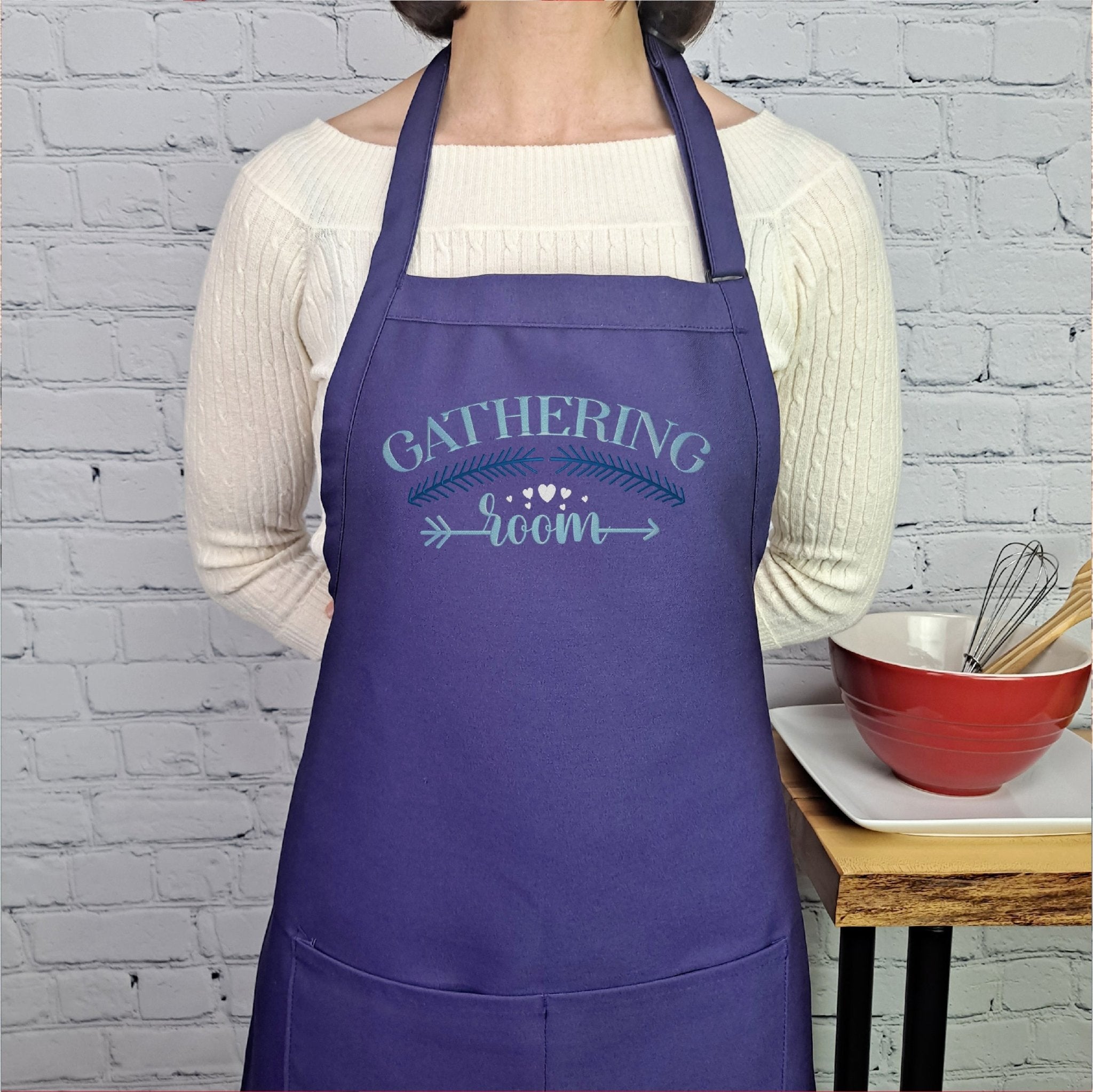 {{product_title}} – {{color}} embroidered kitchen apron