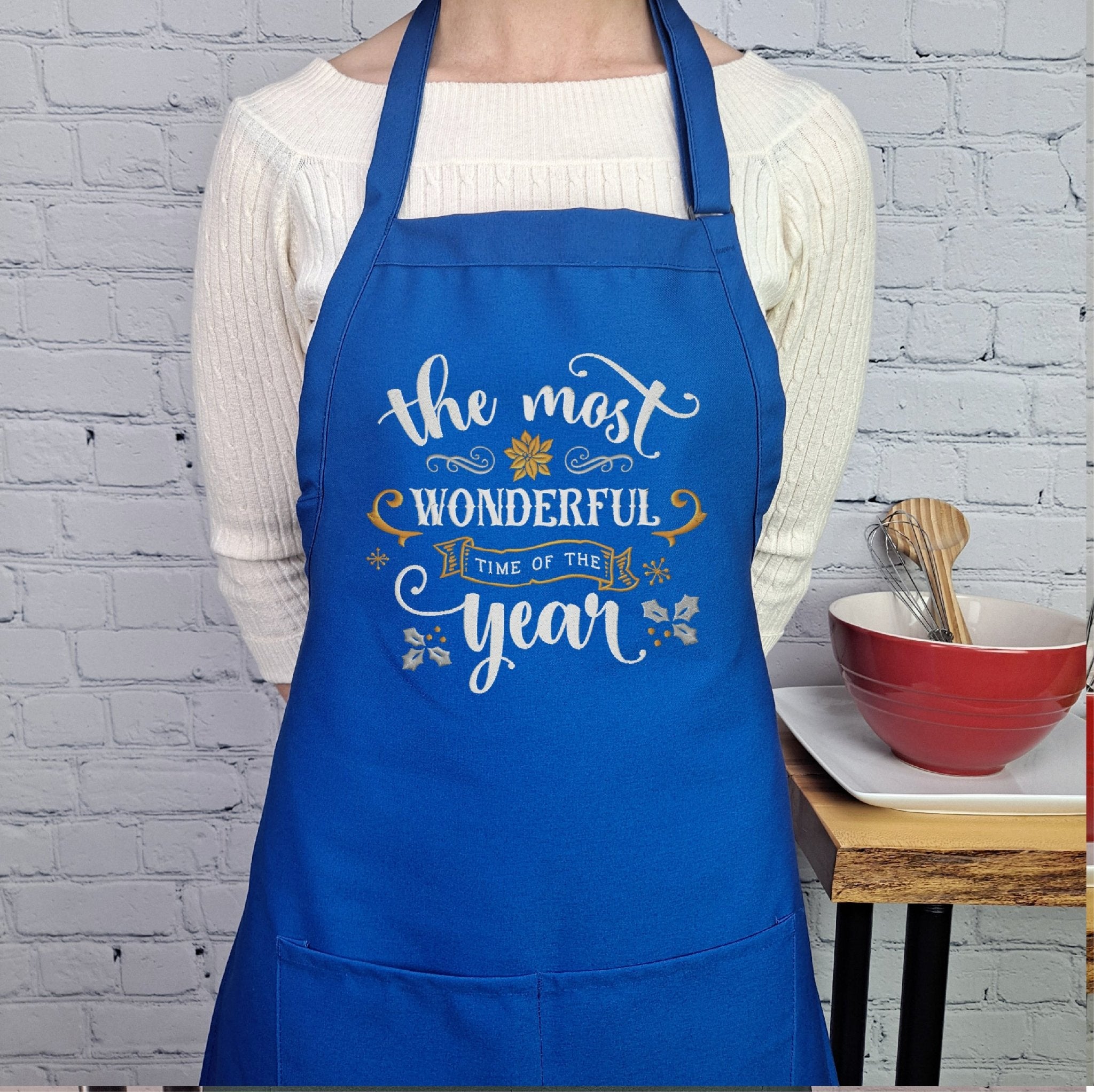 {{product_title}} – {{color}} embroidered kitchen apron