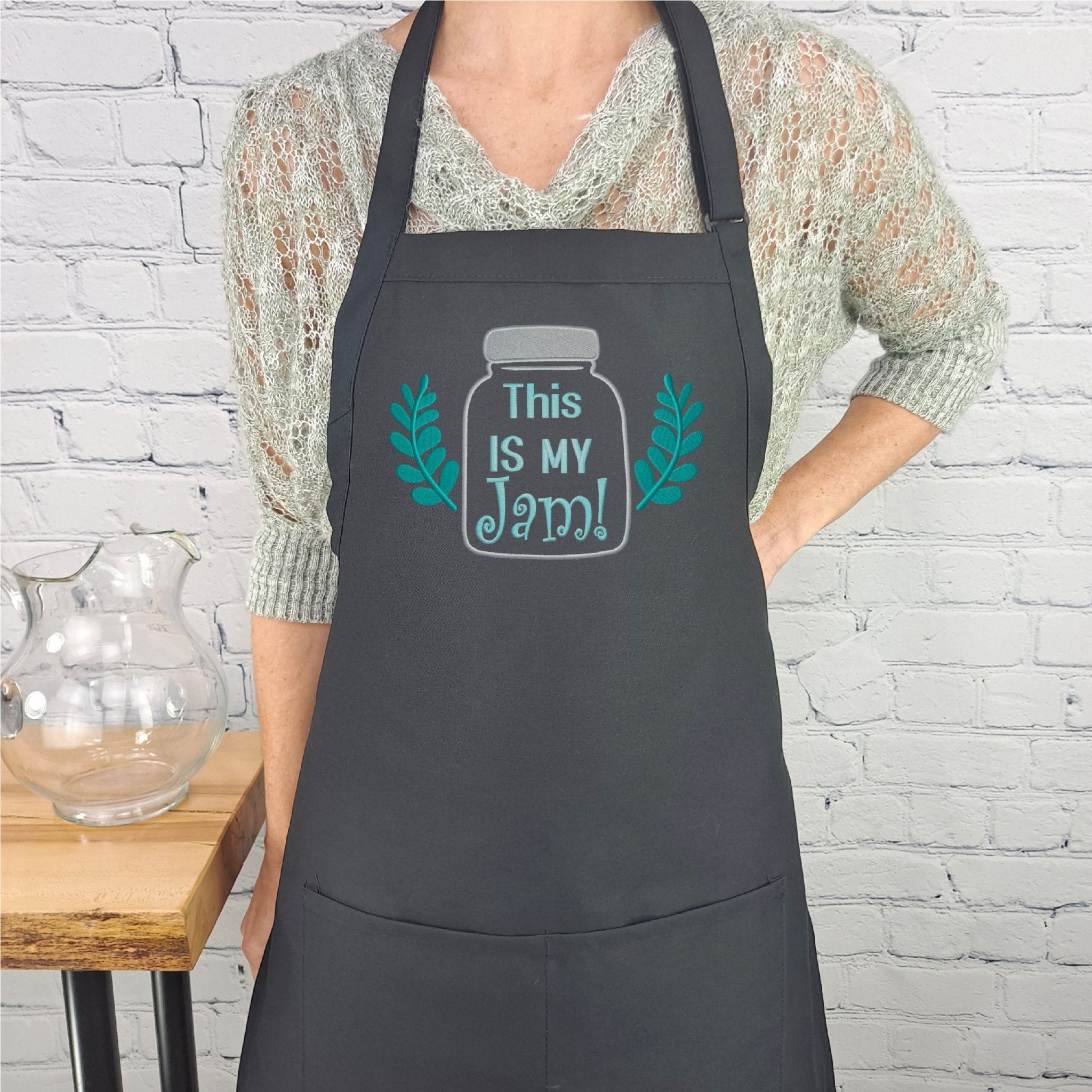 {{product_title}} – {{color}} embroidered kitchen apron