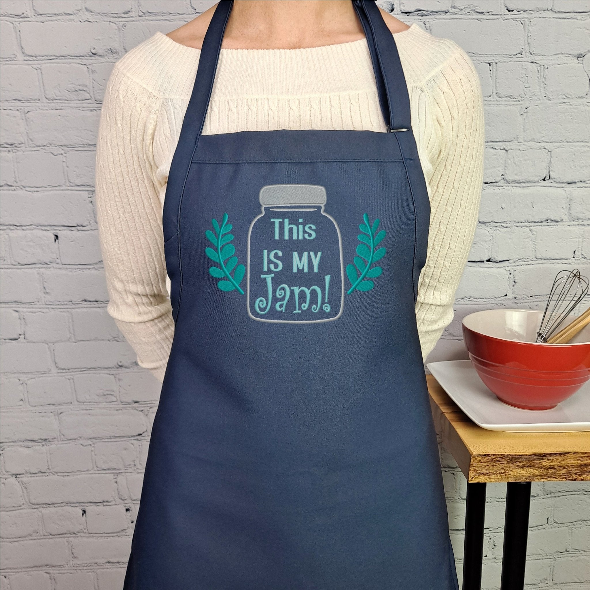 {{product_title}} – {{color}} embroidered kitchen apron