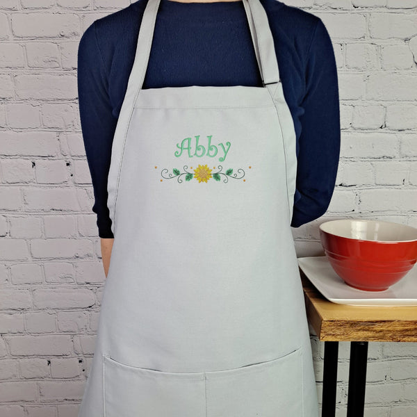 {{product_title}} – {{color}} embroidered kitchen apron