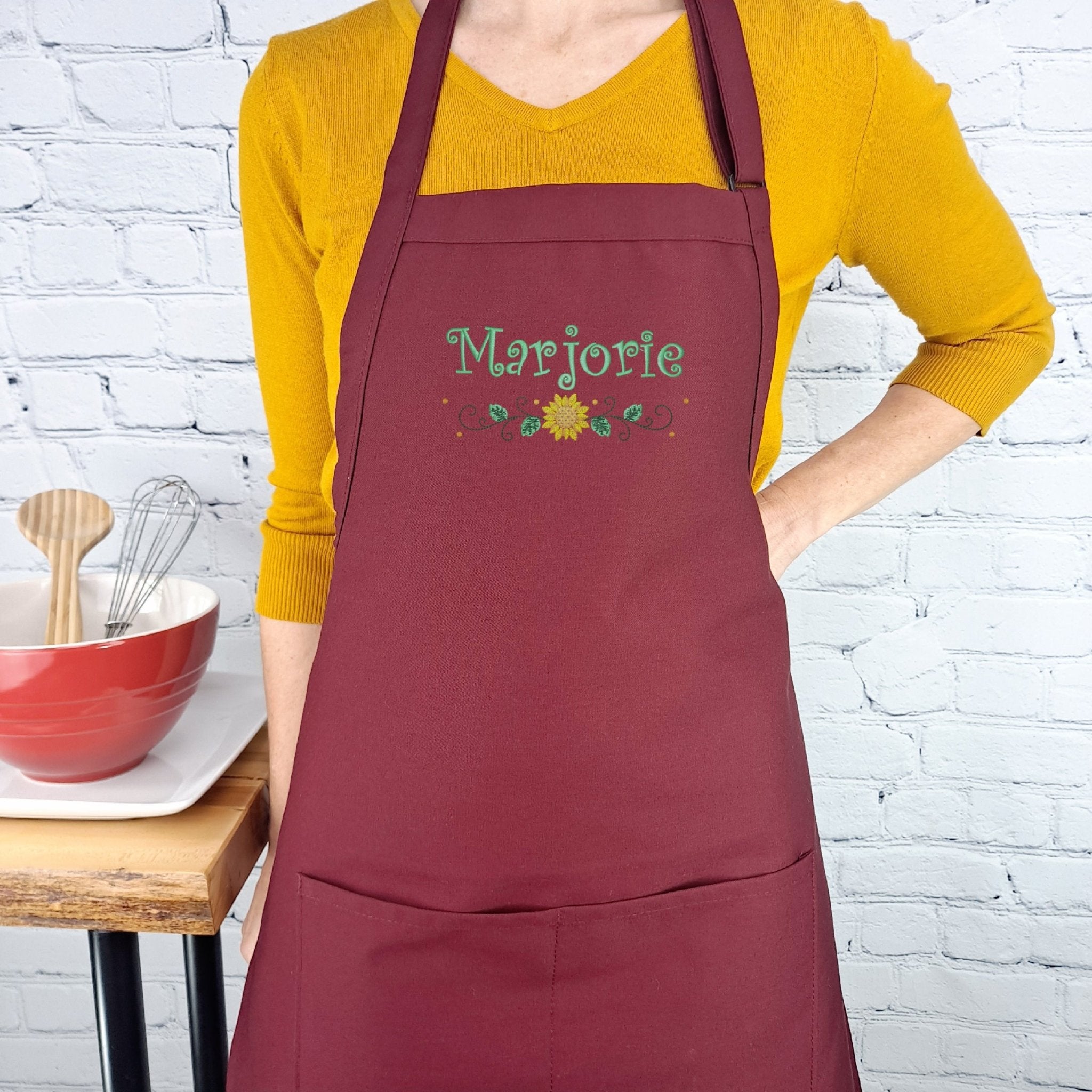 {{product_title}} – {{color}} embroidered kitchen apron